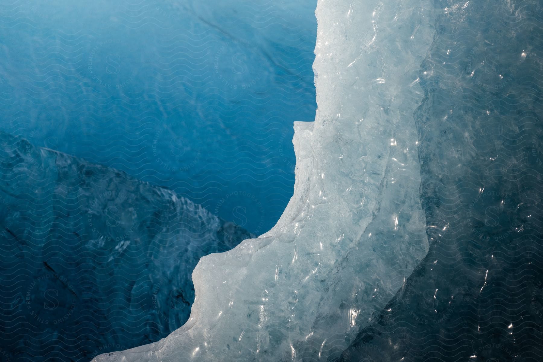 Close-up of the outer opening of an arctic ice cave.