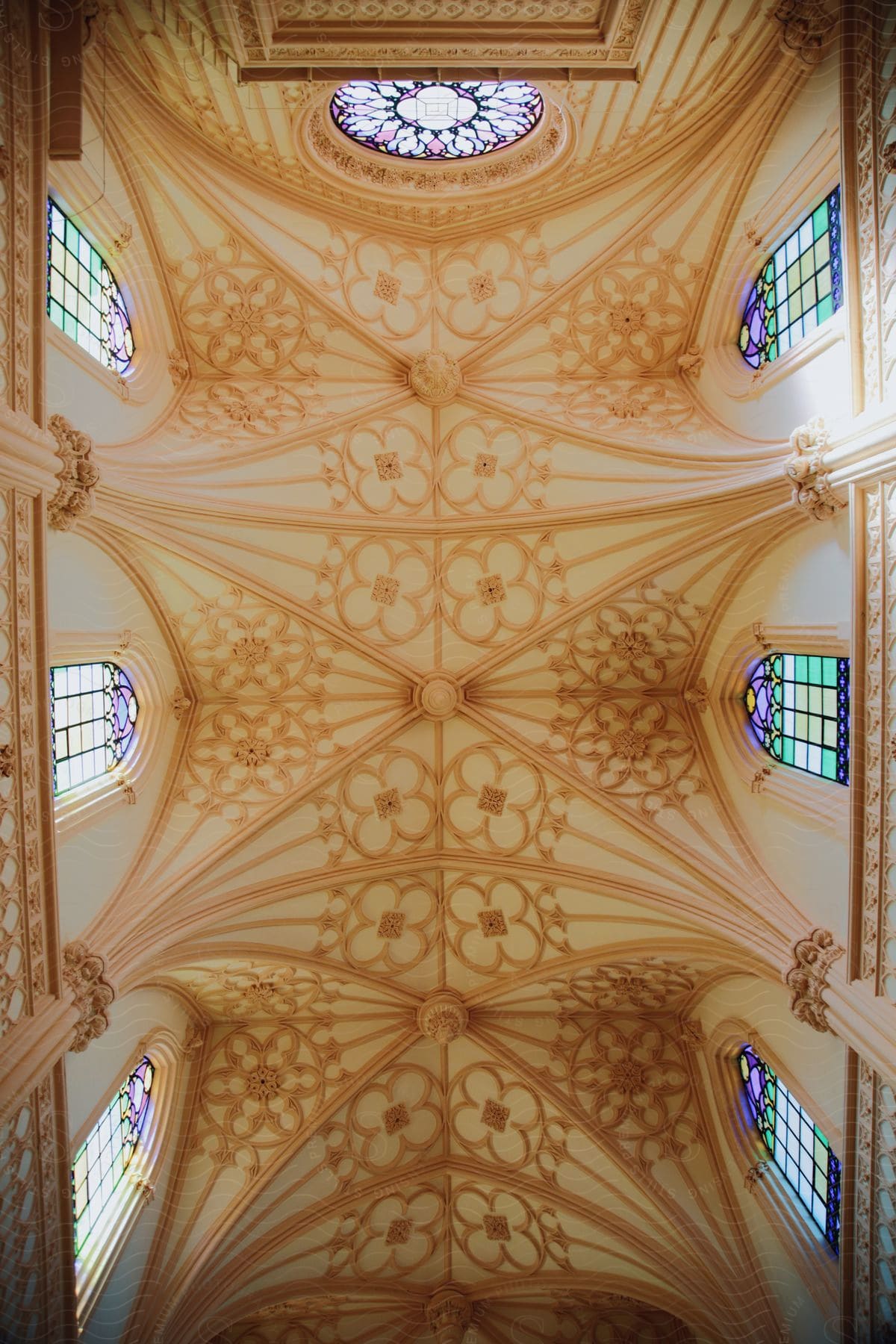 interior design of the roof of an old building