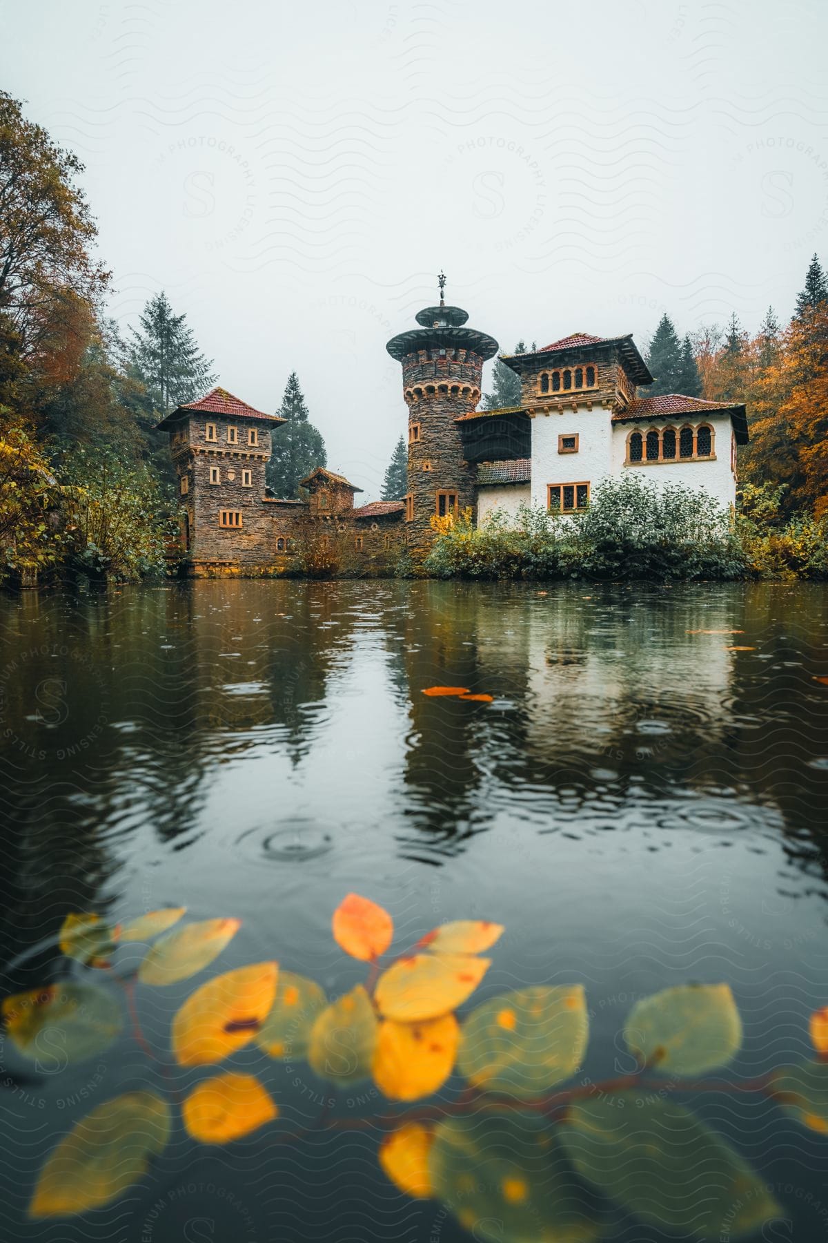 A restored old convent by a lake