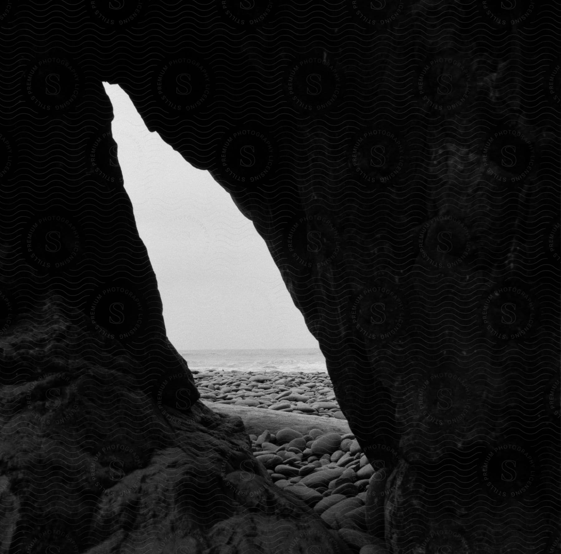 a cave close to a beach