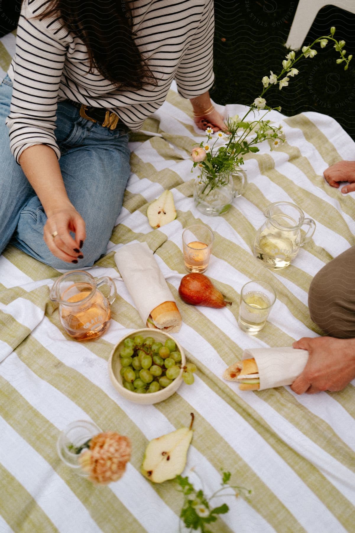 Two people having a picnic