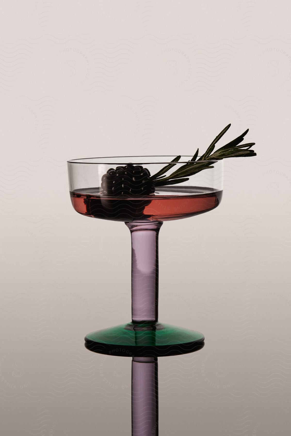 Cocktail drink with fruit garnish in the glass