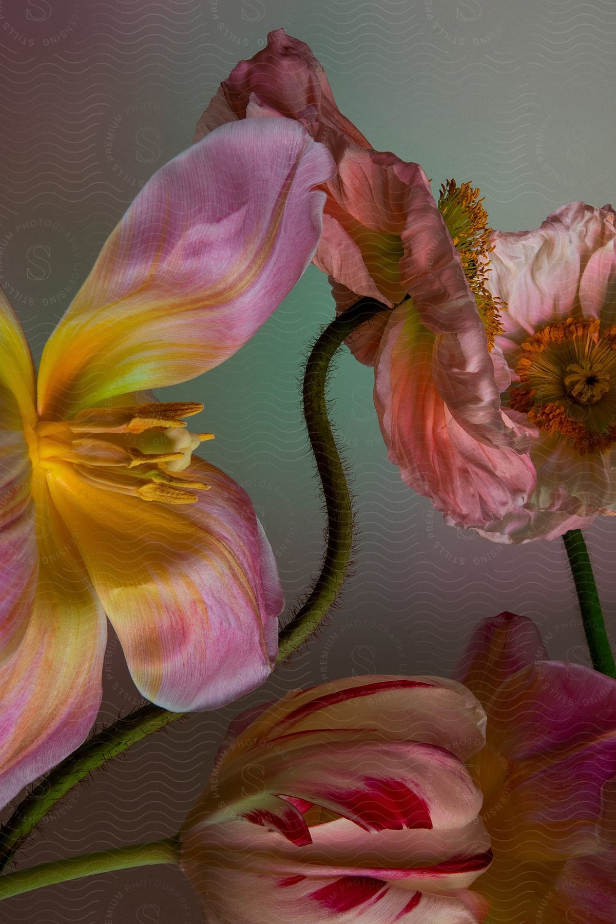 a cluster of pink flowers