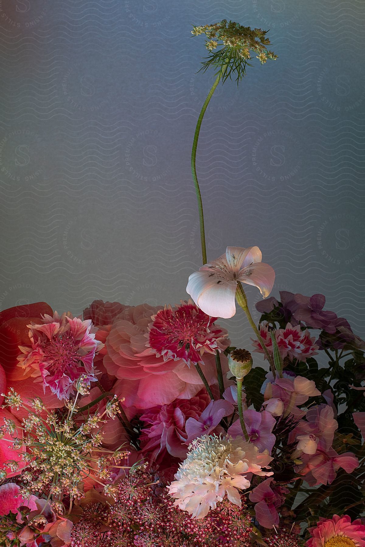 A close up view of a bouquet in a house