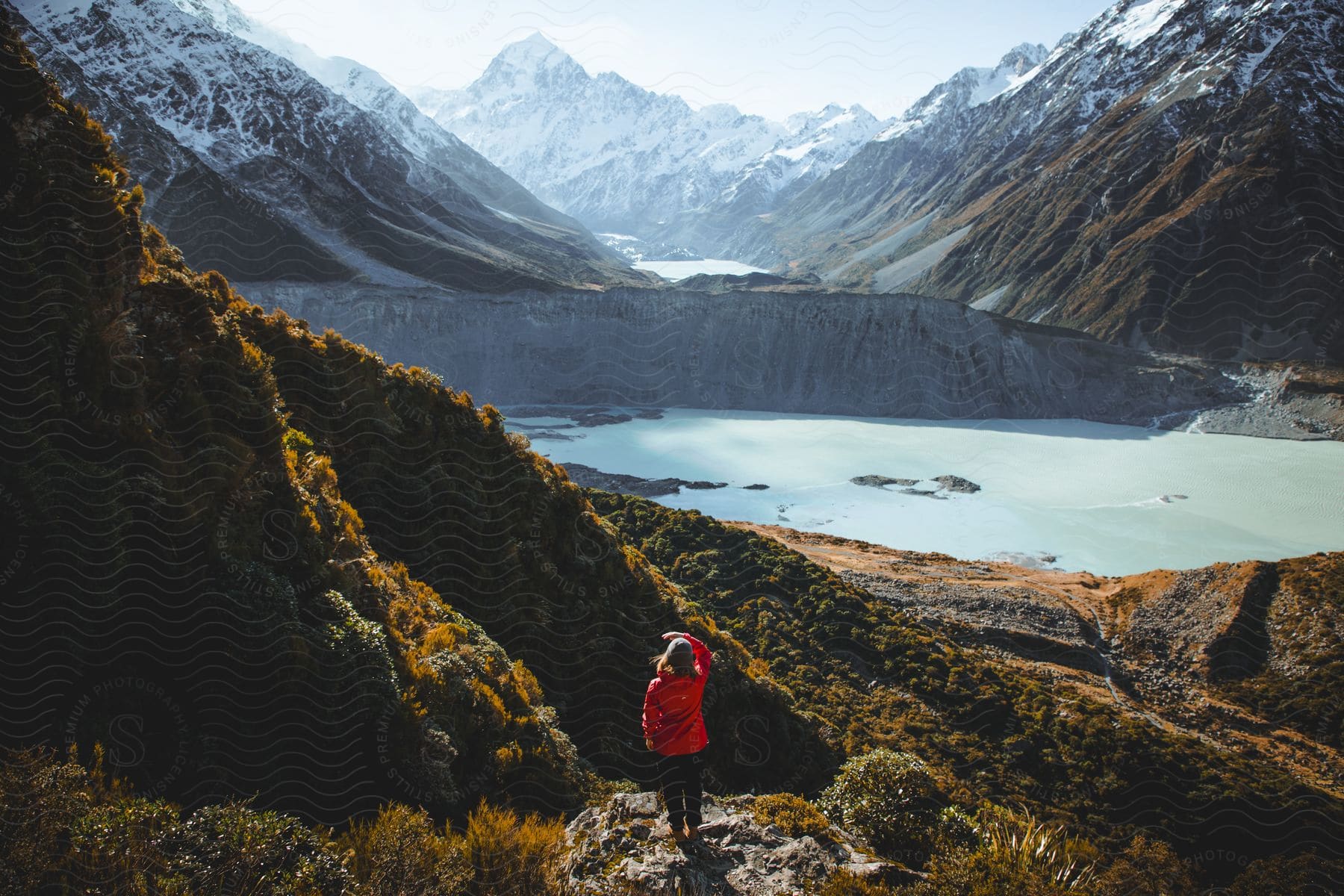 A woman hiking outdoors in nature