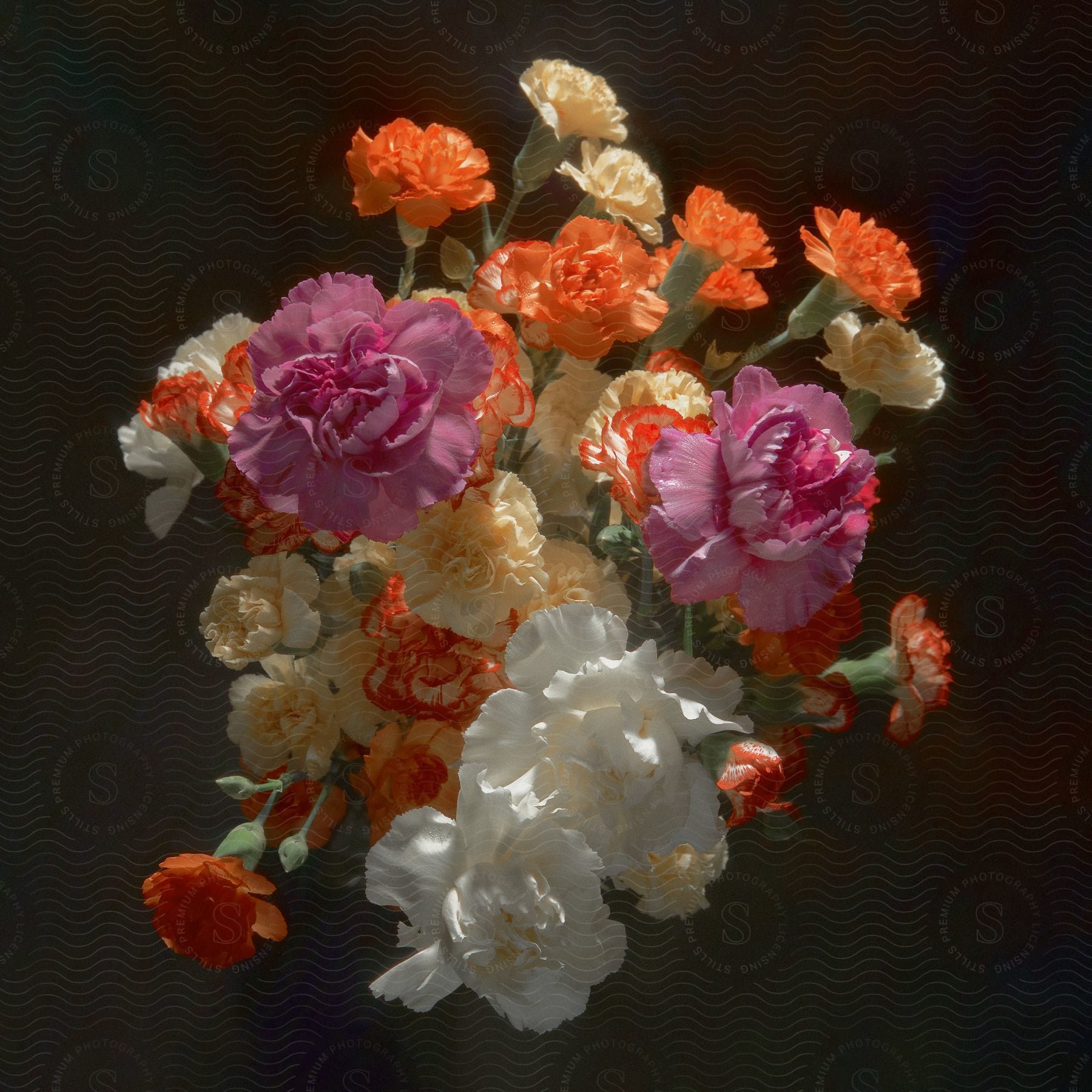 A bouquet of brightly colored flowers