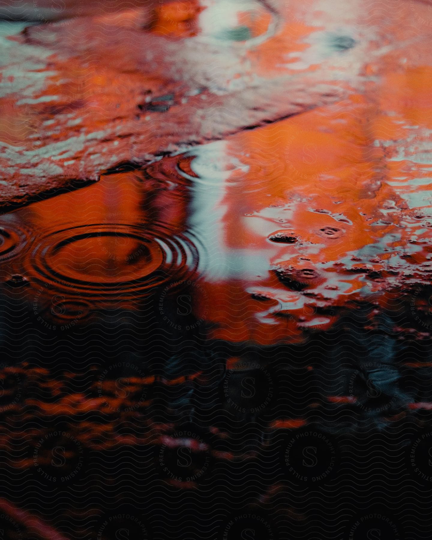 puddle with ripples in it