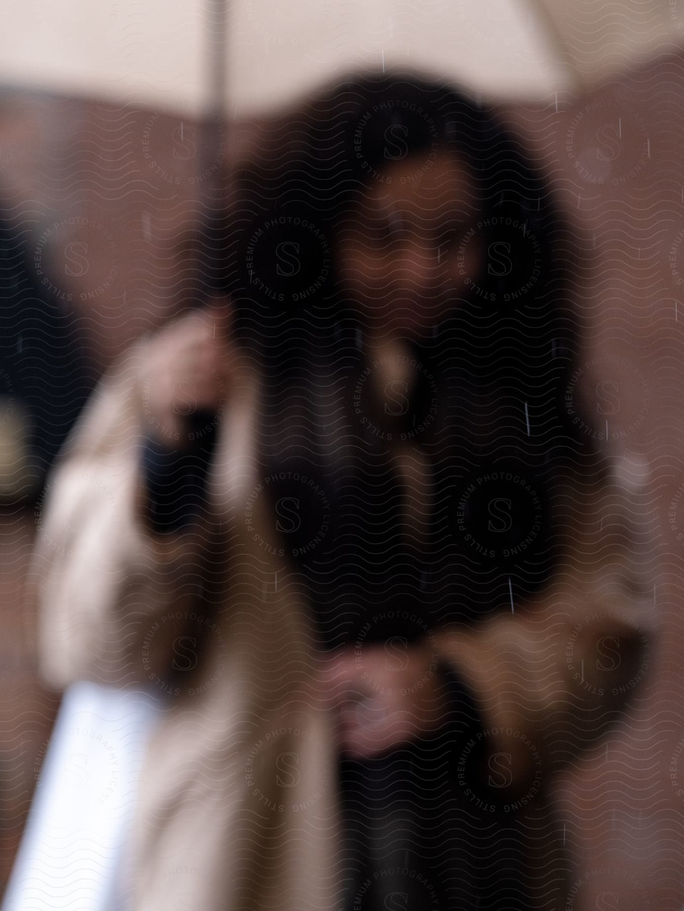 Woman walking on a rainy day with an umbrella