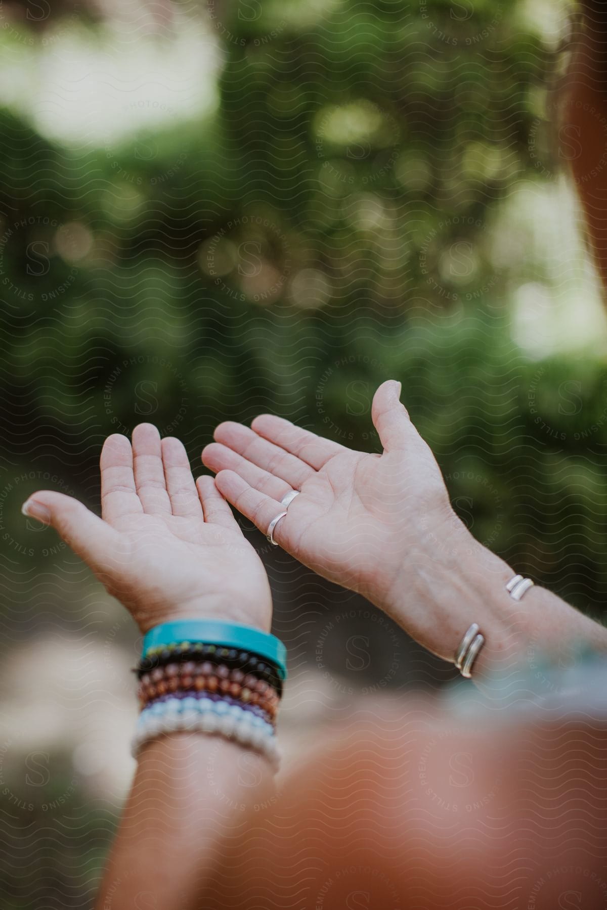 A woman's outstretched and open hands.