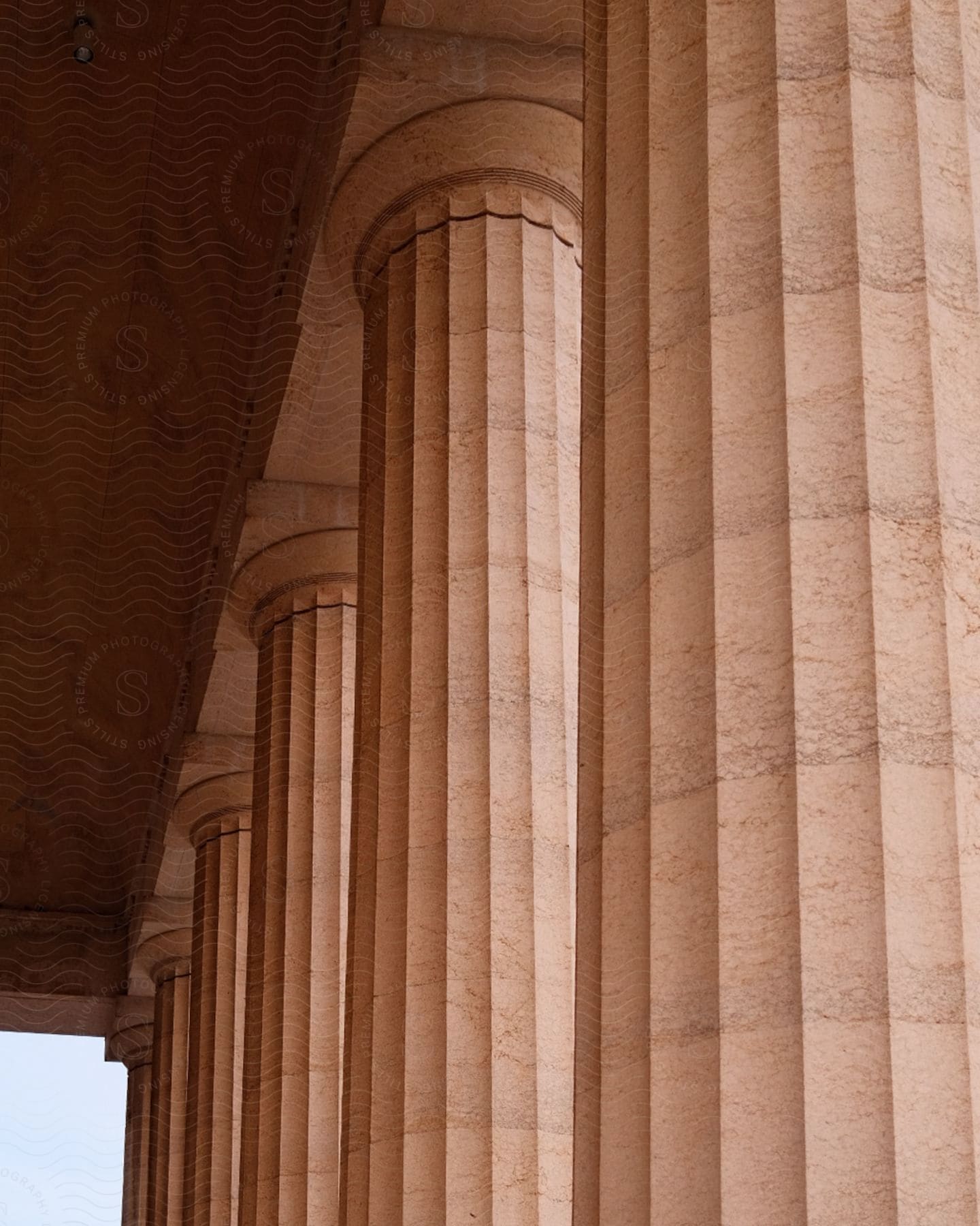 Marble columns of a building