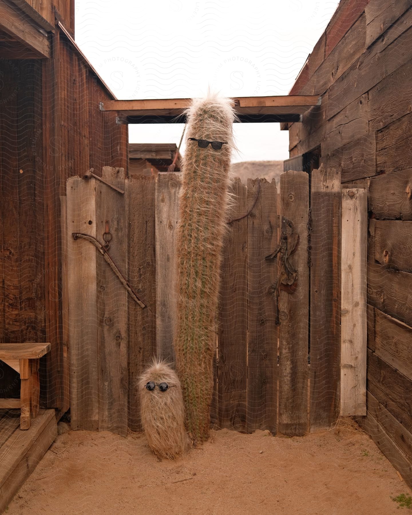 A view of some cactus outdoors near a city