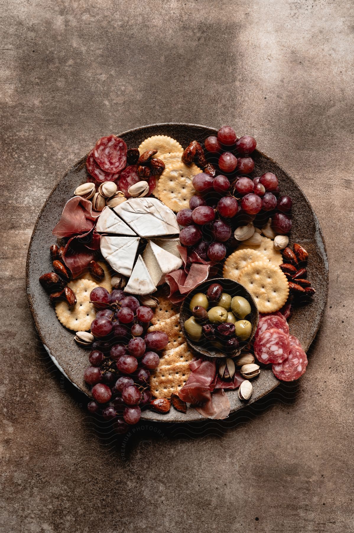 A lot of food sitting on a plate on a table.