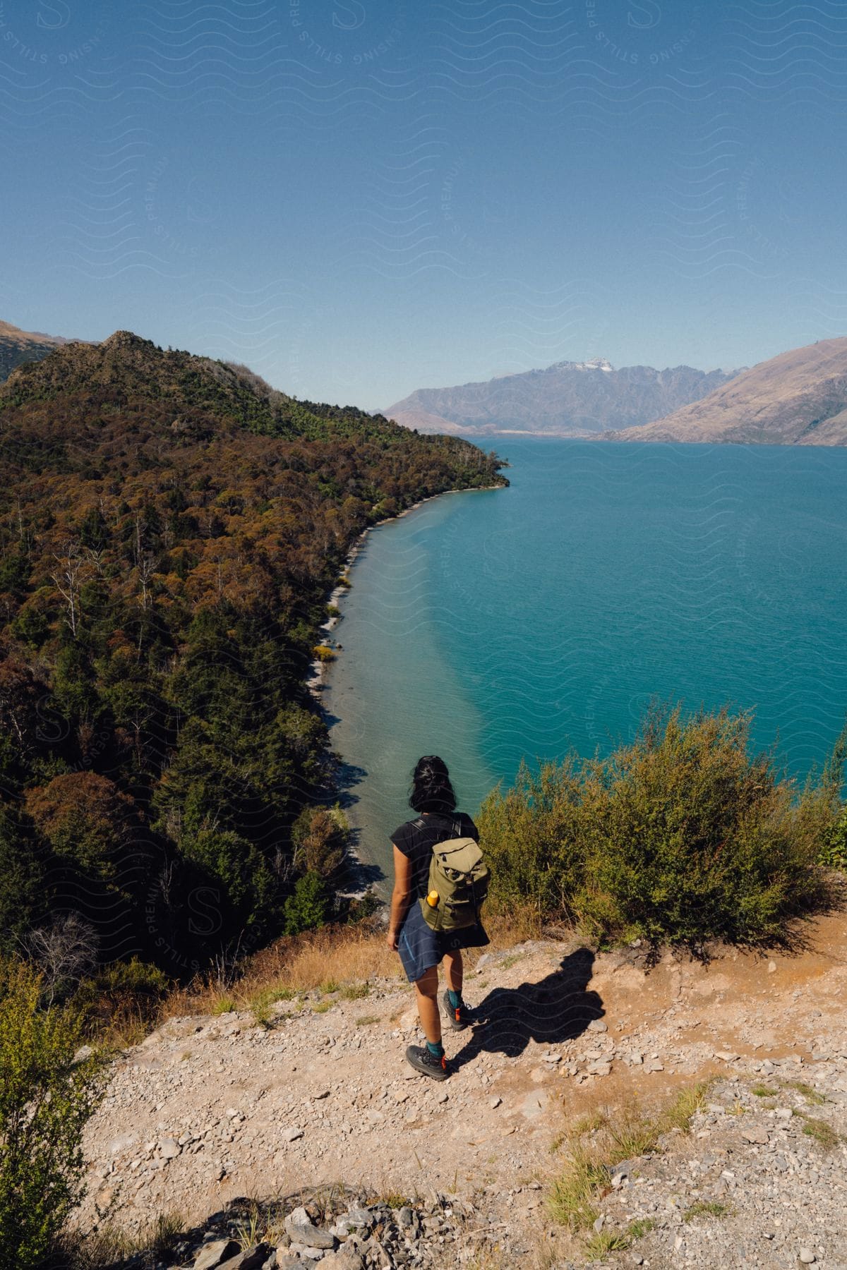 A woman hiking out near the coast