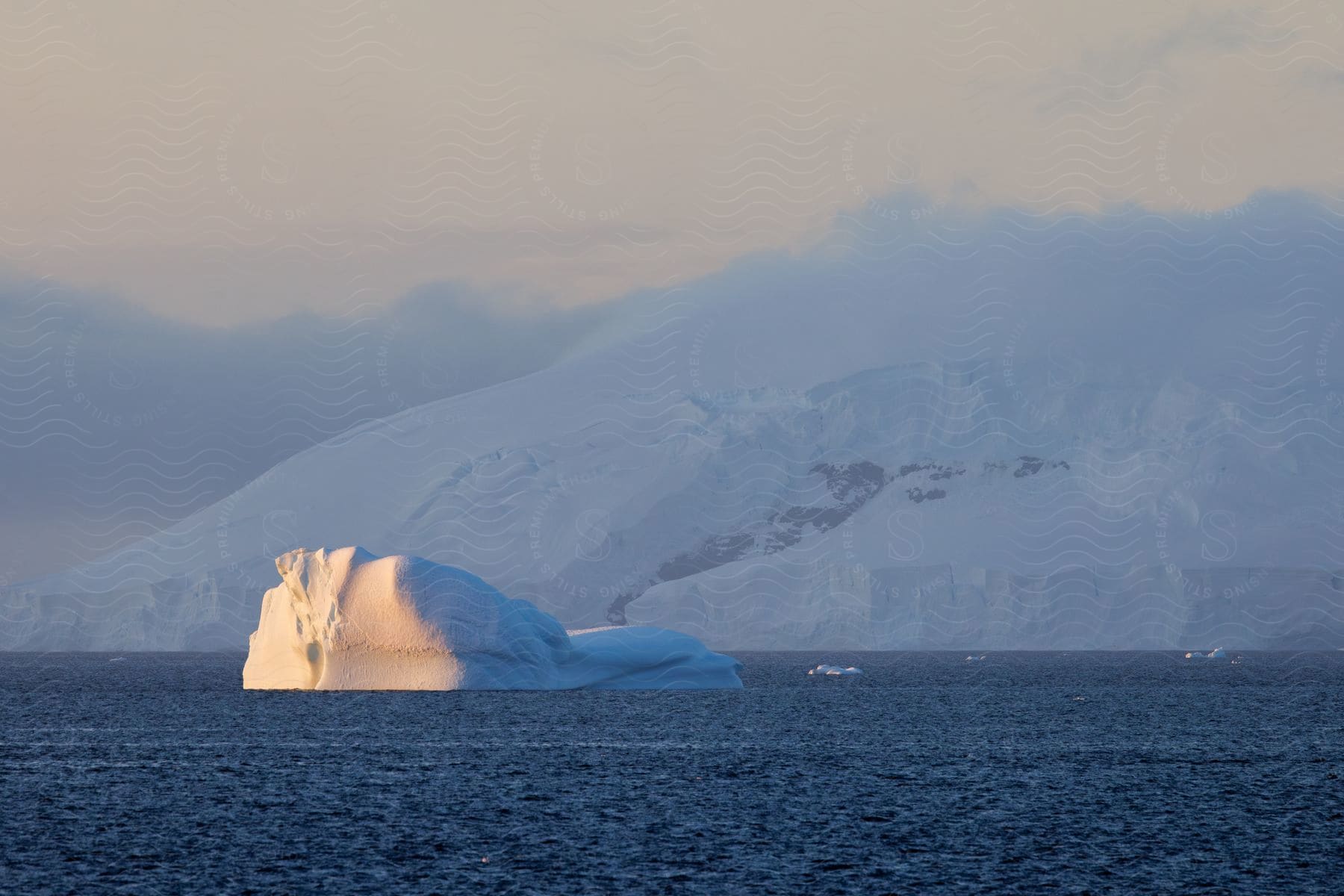 A view of ice floating in the Arctic ocean