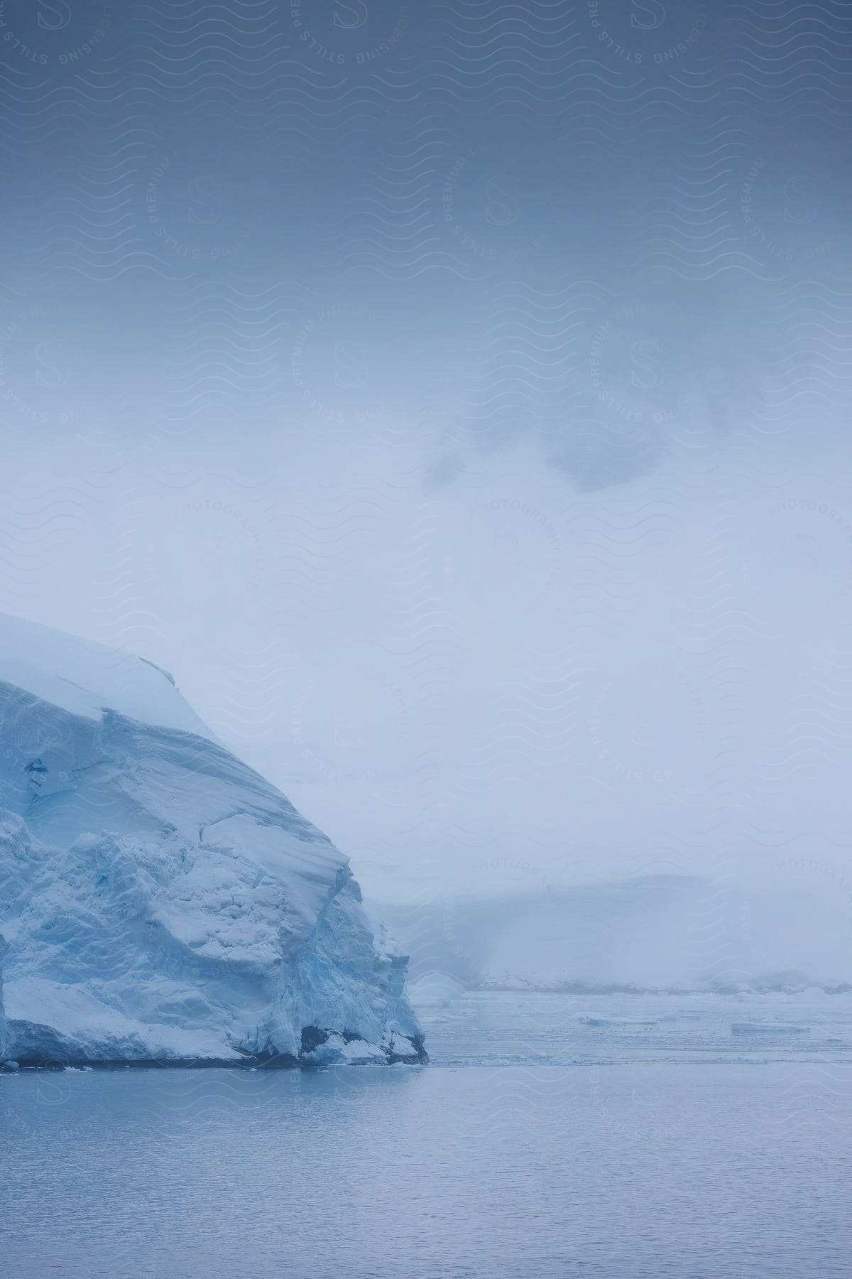 Arctic landscape of icebergs