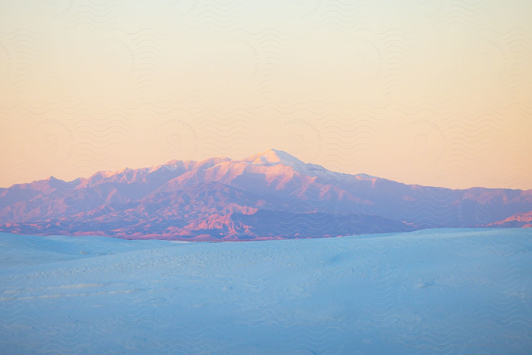 A misty picture of a mountainous area