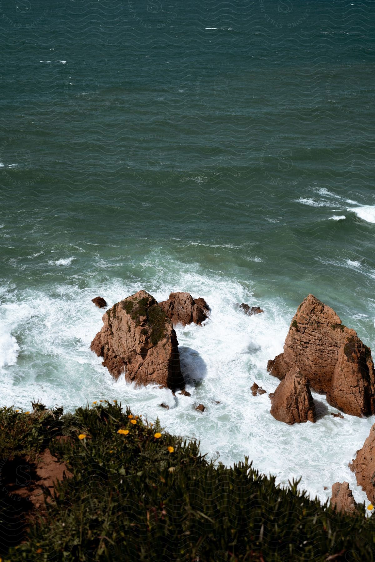 Rocks in the middle of the sea on the coast