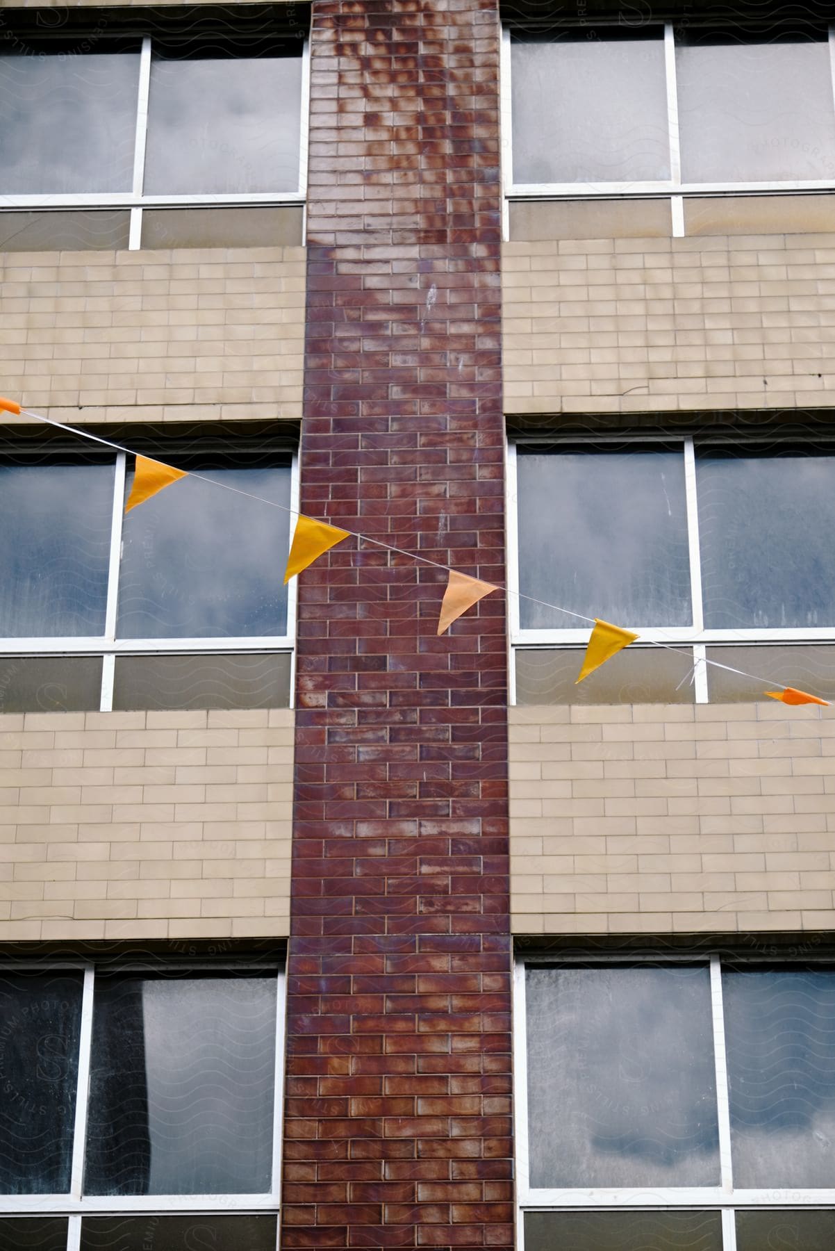 The exterior of a building with a lot of bricks on it.