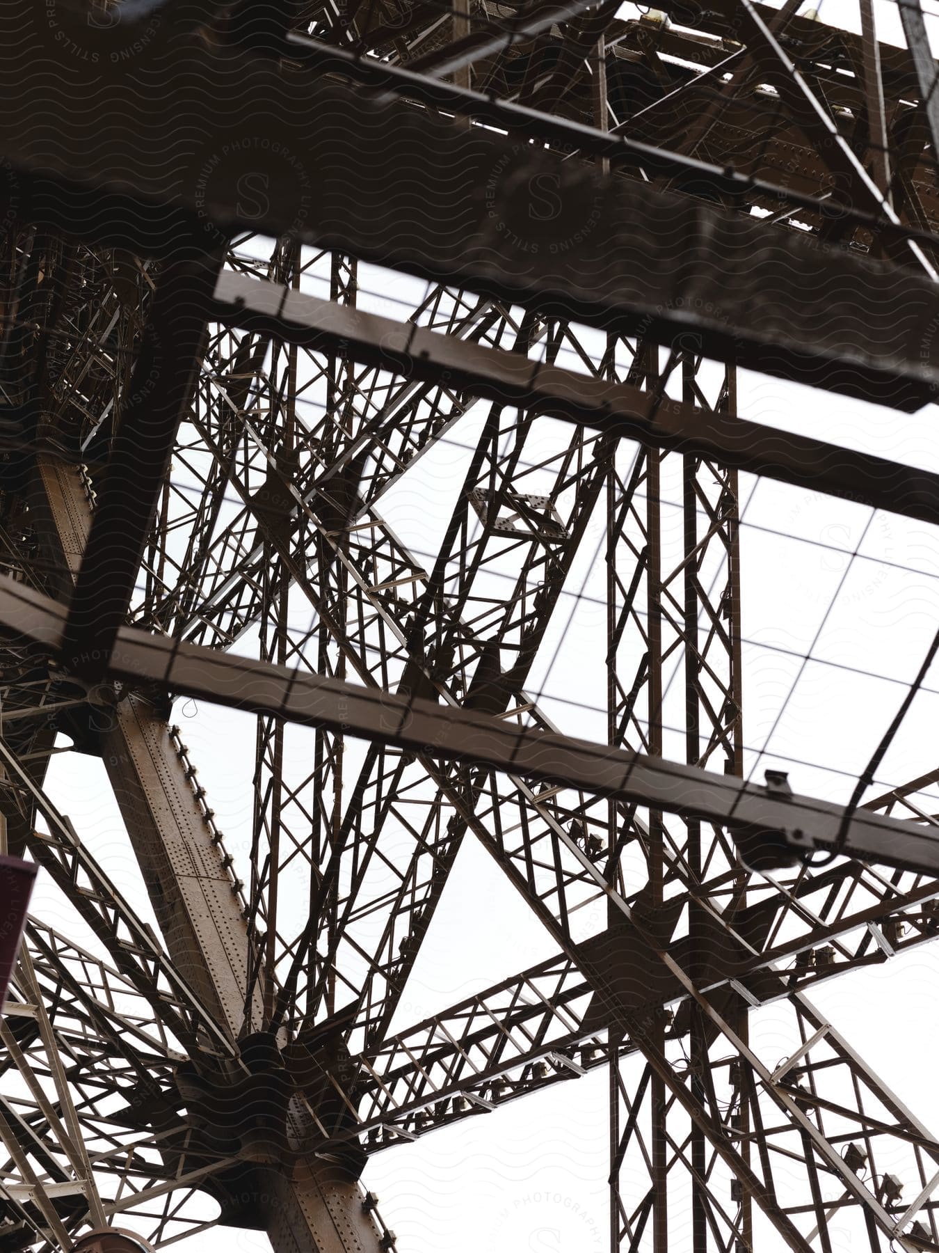 Exterior and metal structure of the Eiffel Tower