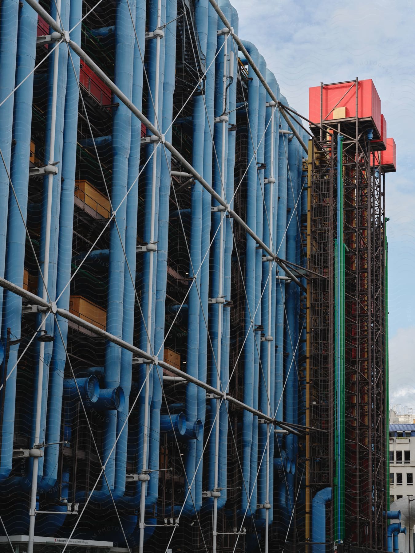 Outside of the Pompidou Centre museum of modern art in Paris, France