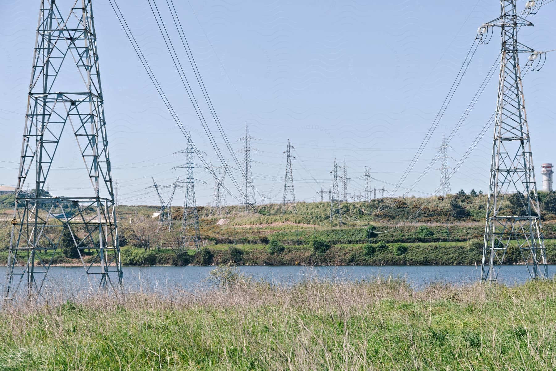 An image of power utility poles