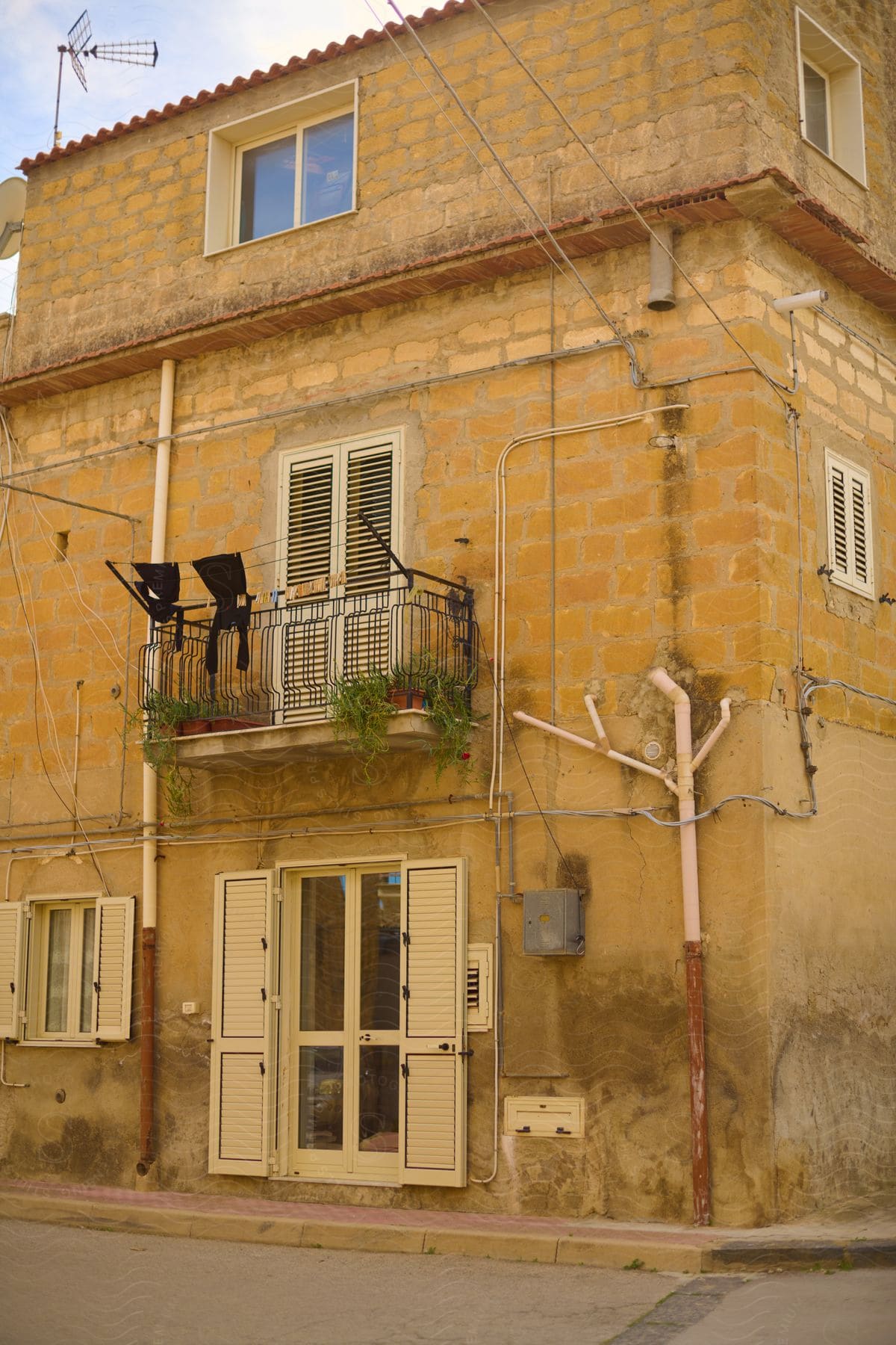 The exterior of a house in a small city