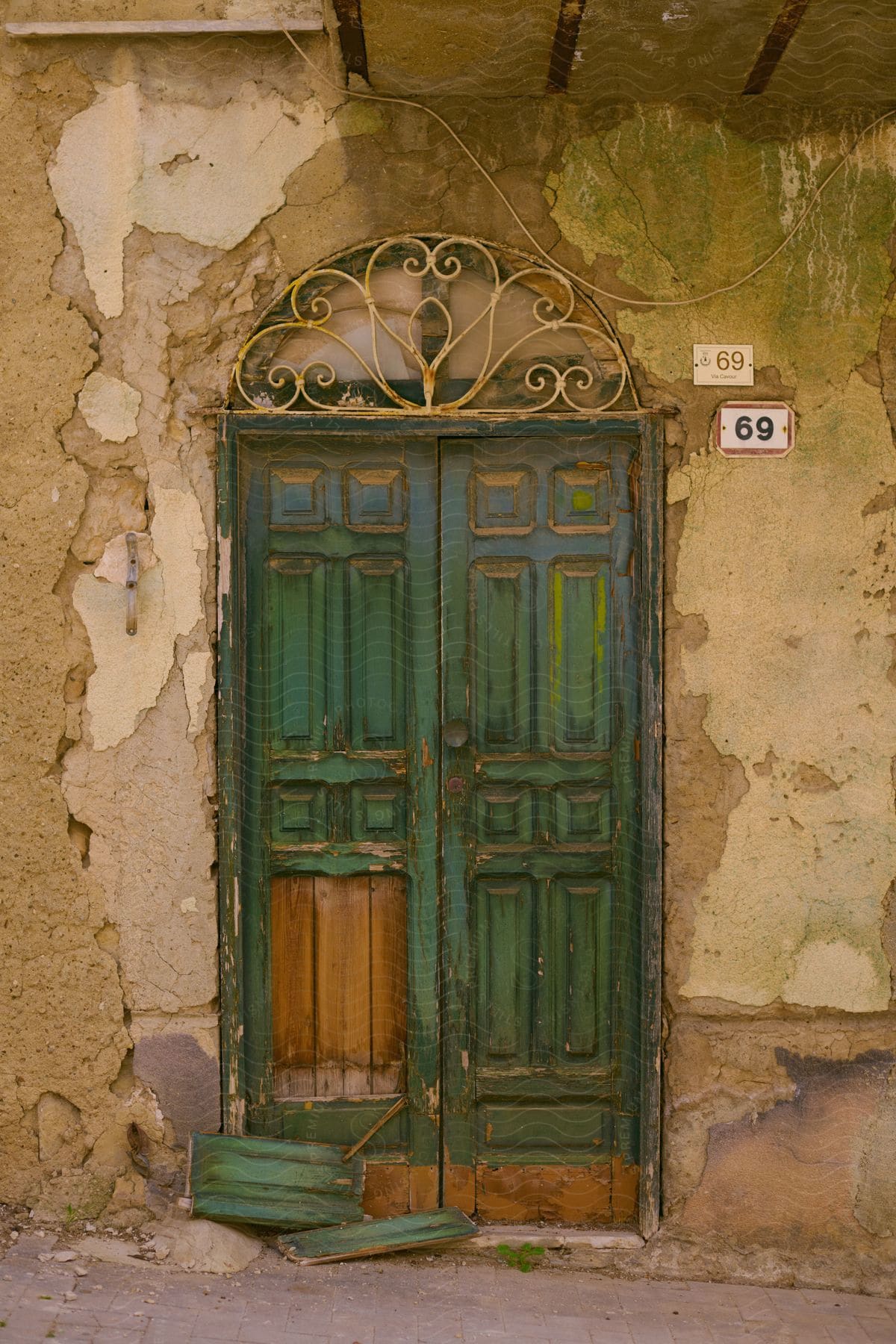 A run down door of a house