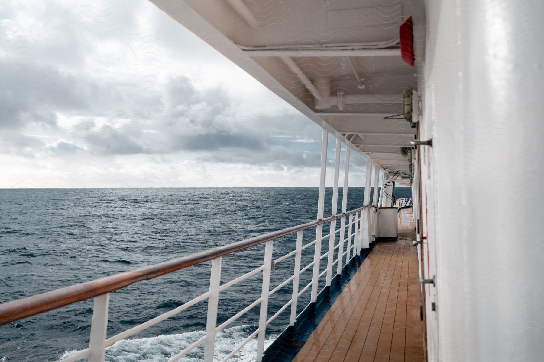 A view from a cruise ship of the ocean