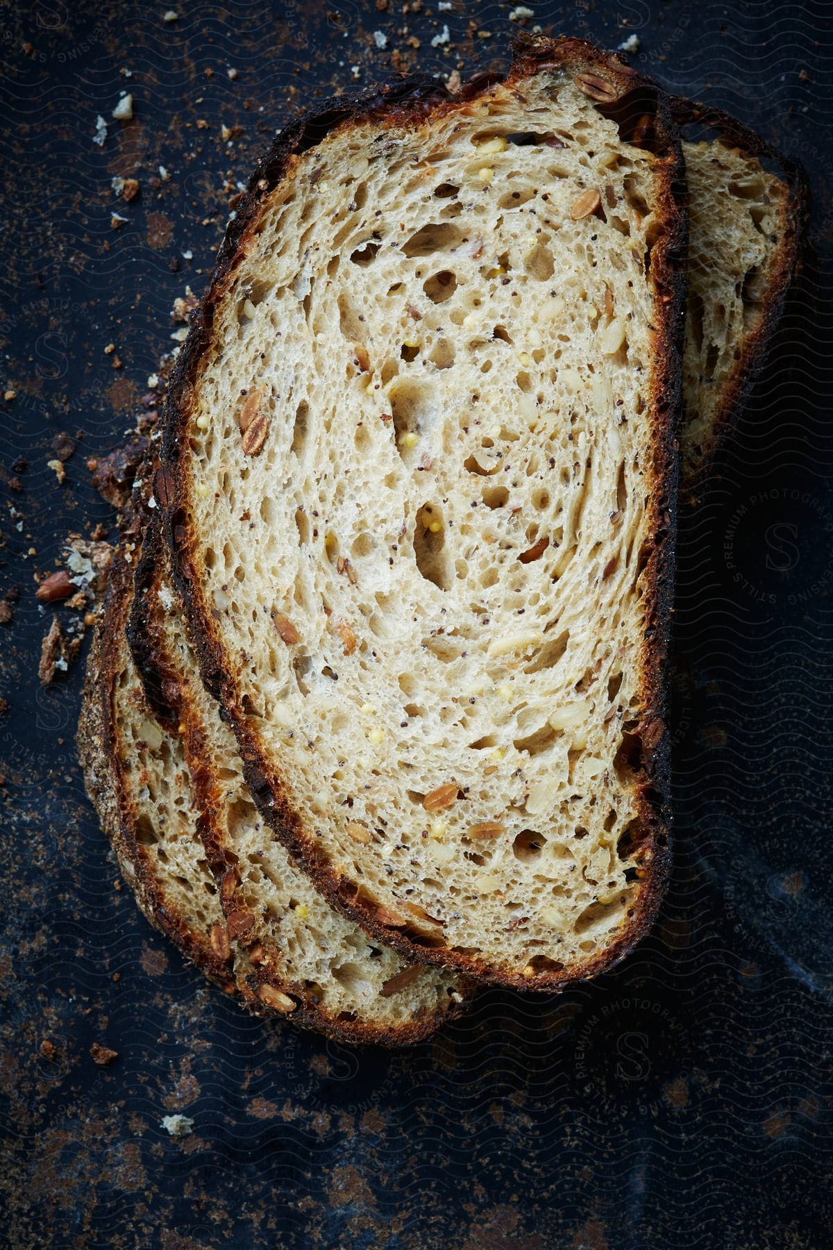 Stock photo of a close up clip of a brown bread