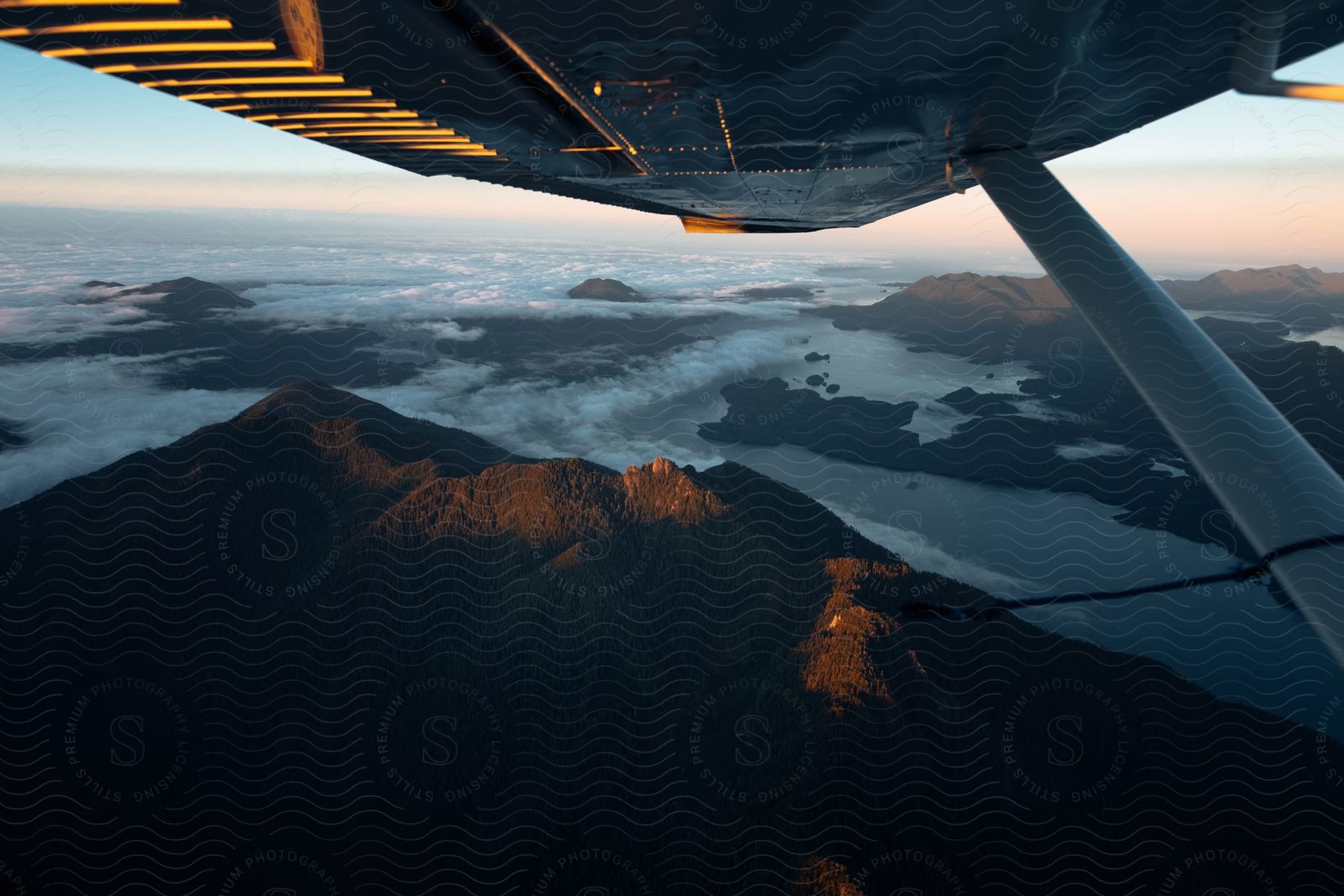 An aerial clip of a mountain