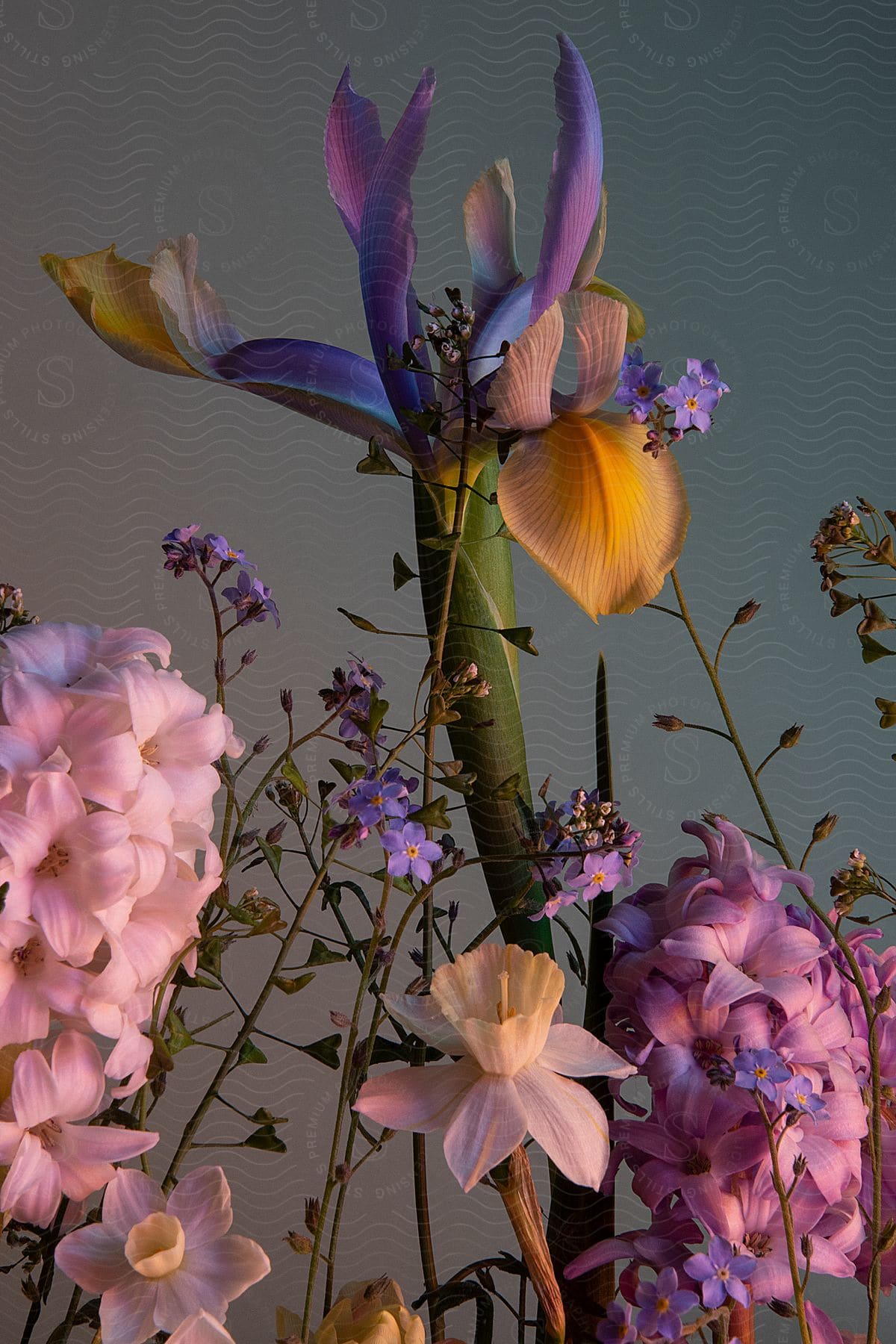 Flower arrangement in shades of pinks and lavender