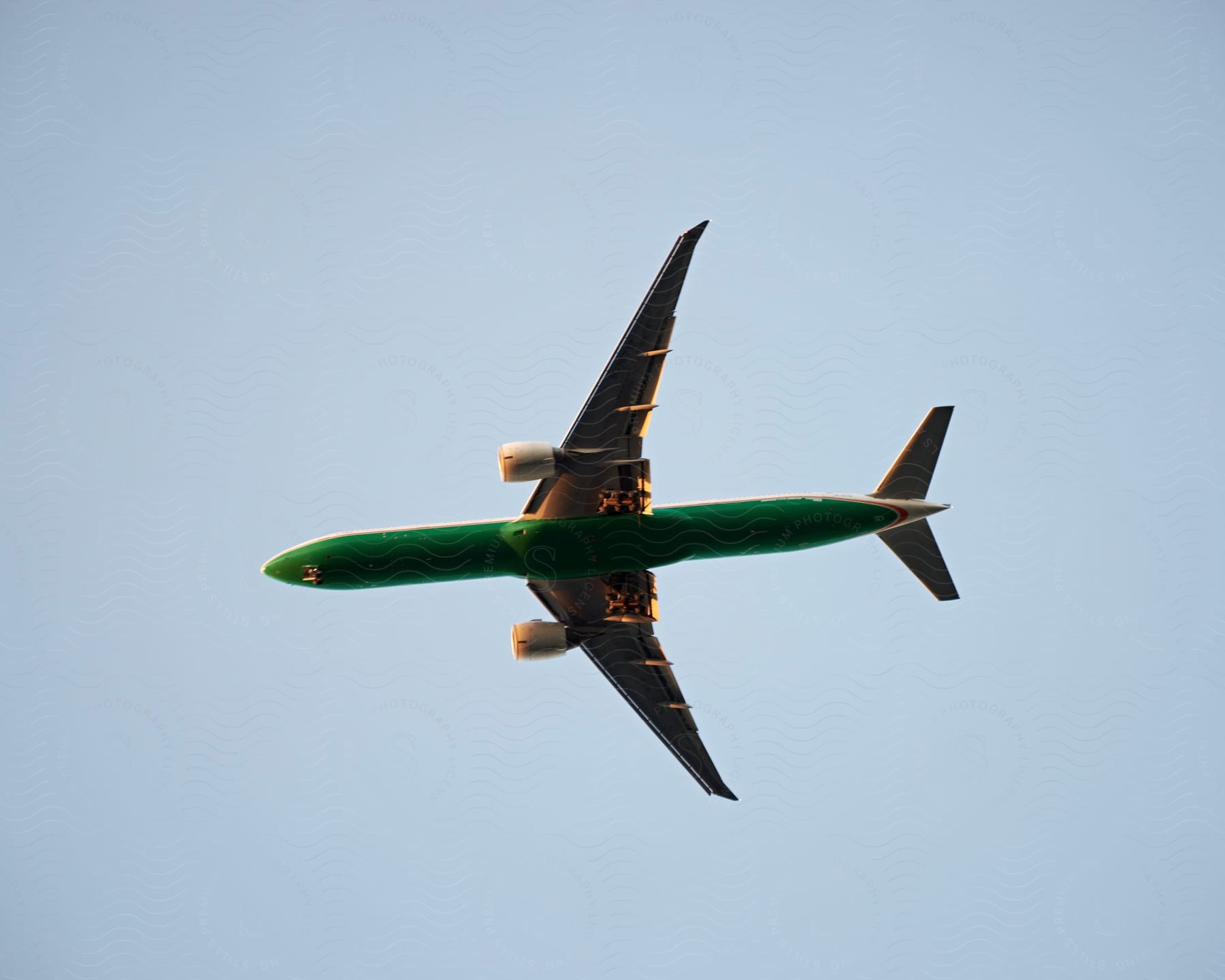 An airplane against a blue sky