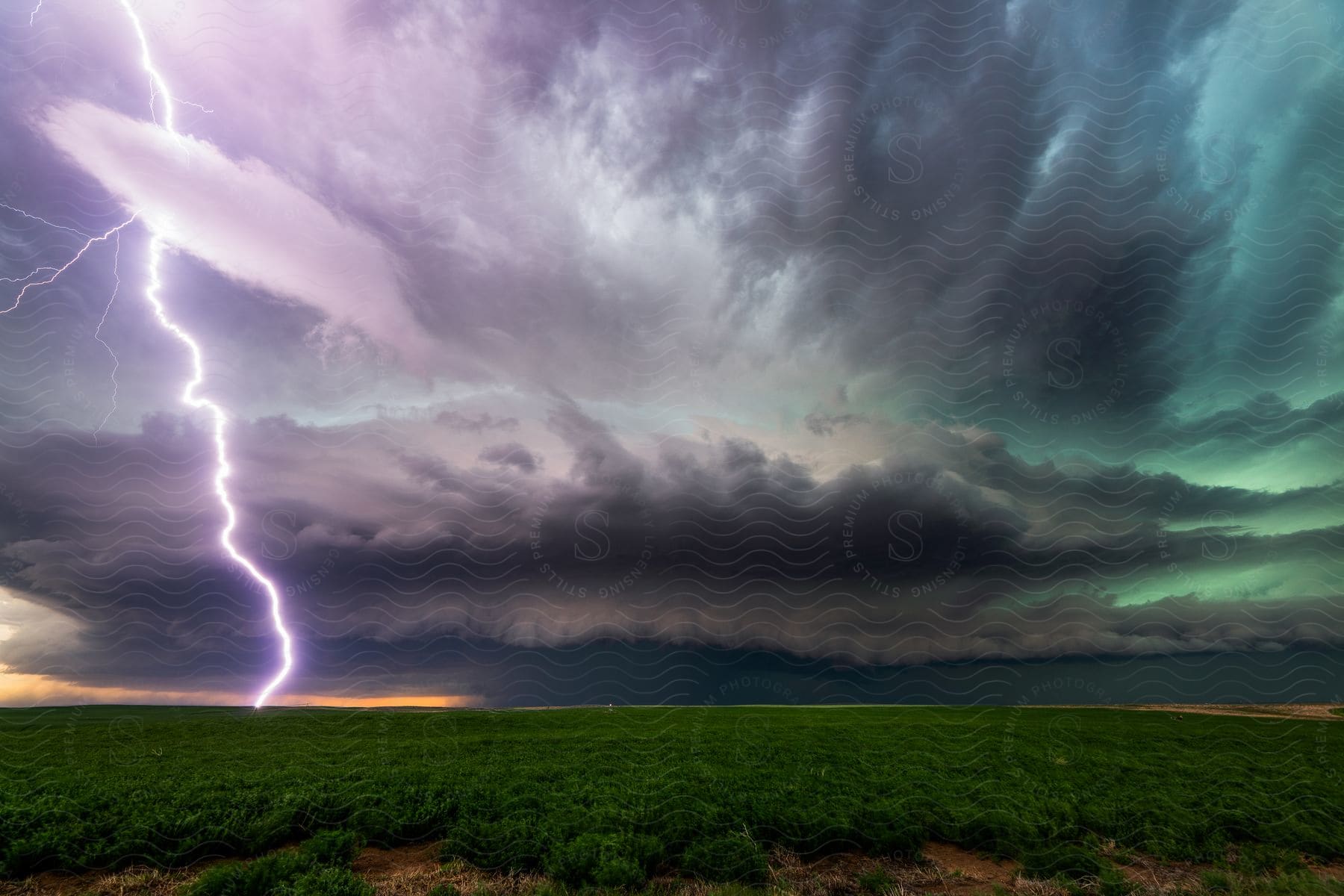 A powerful storm with striking lightning in a natural environment