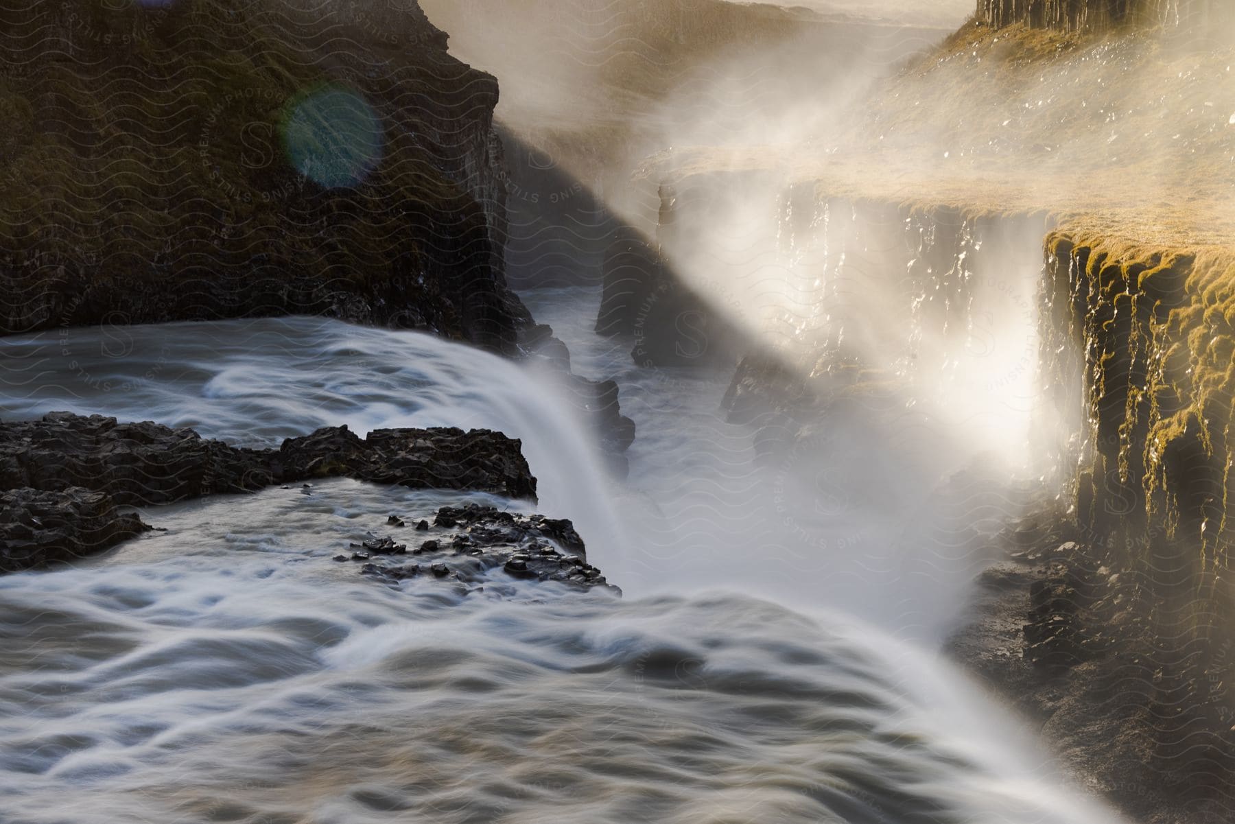 Waterfall in iceland showcasing the power of nature