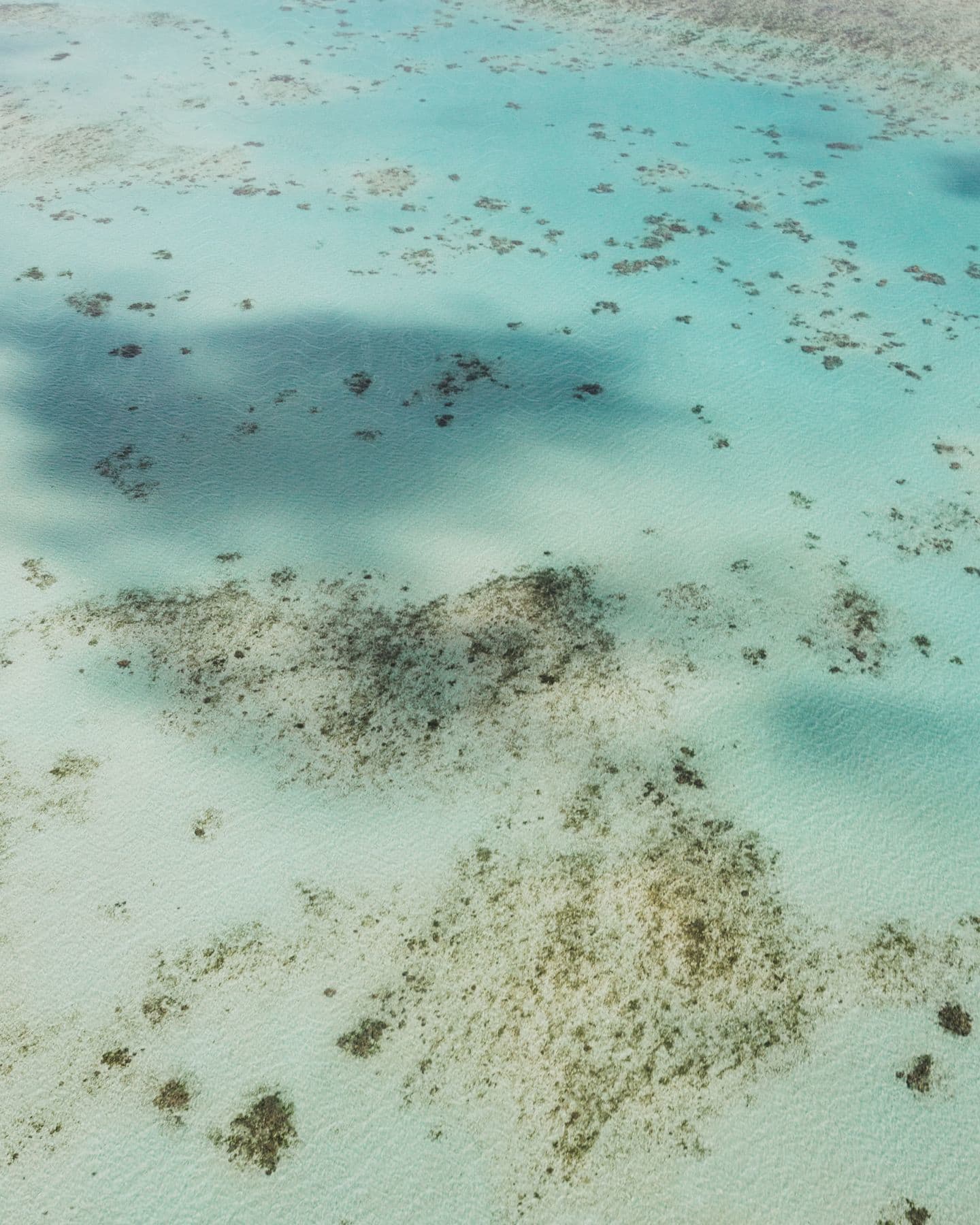 Transparent ocean water seen from above