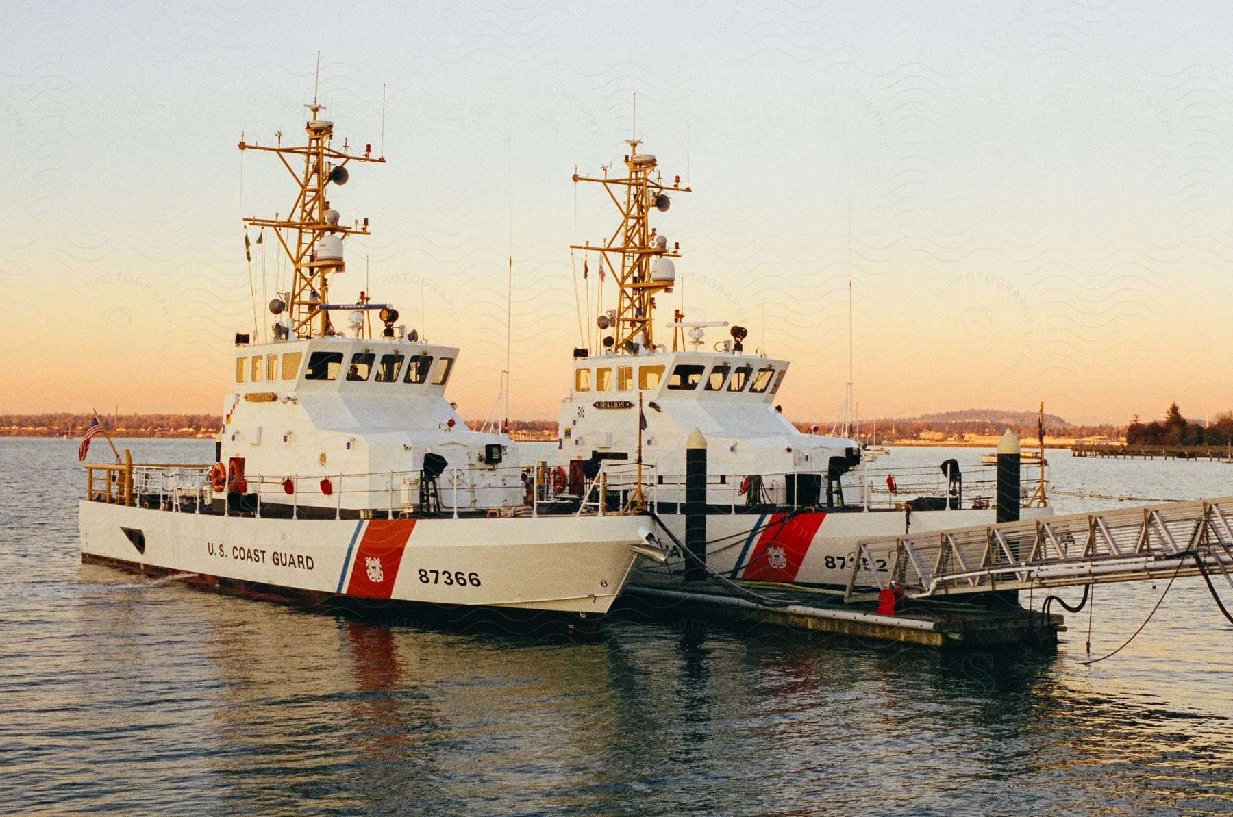 A sea with two ships in it located in bellingham bay