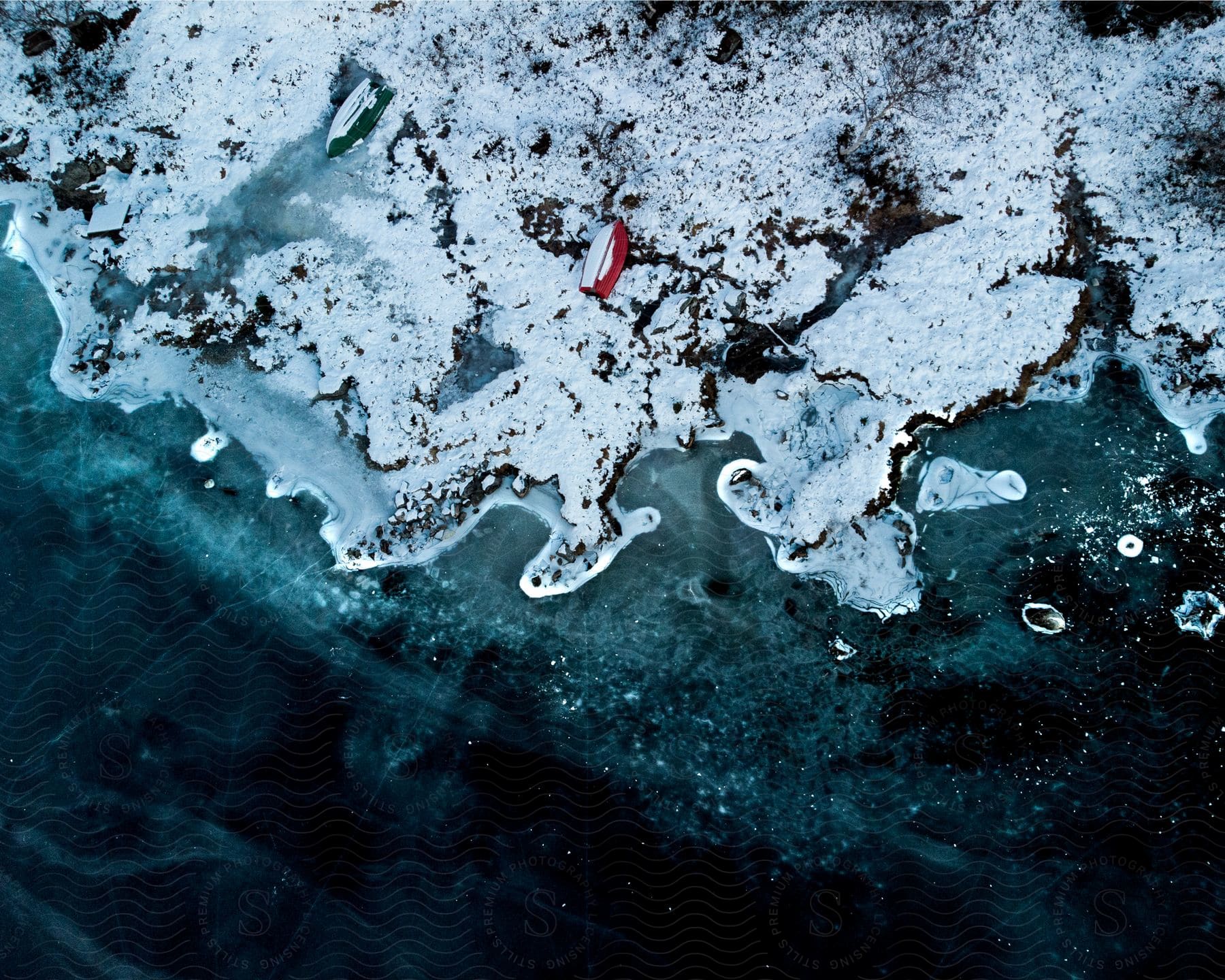 Snow and ice melt along the norwegian coast