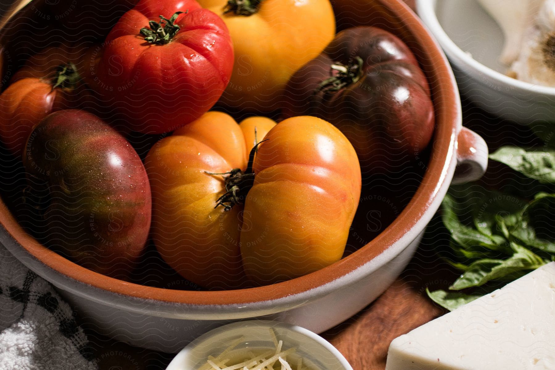 A bowl filled with fresh vegetables