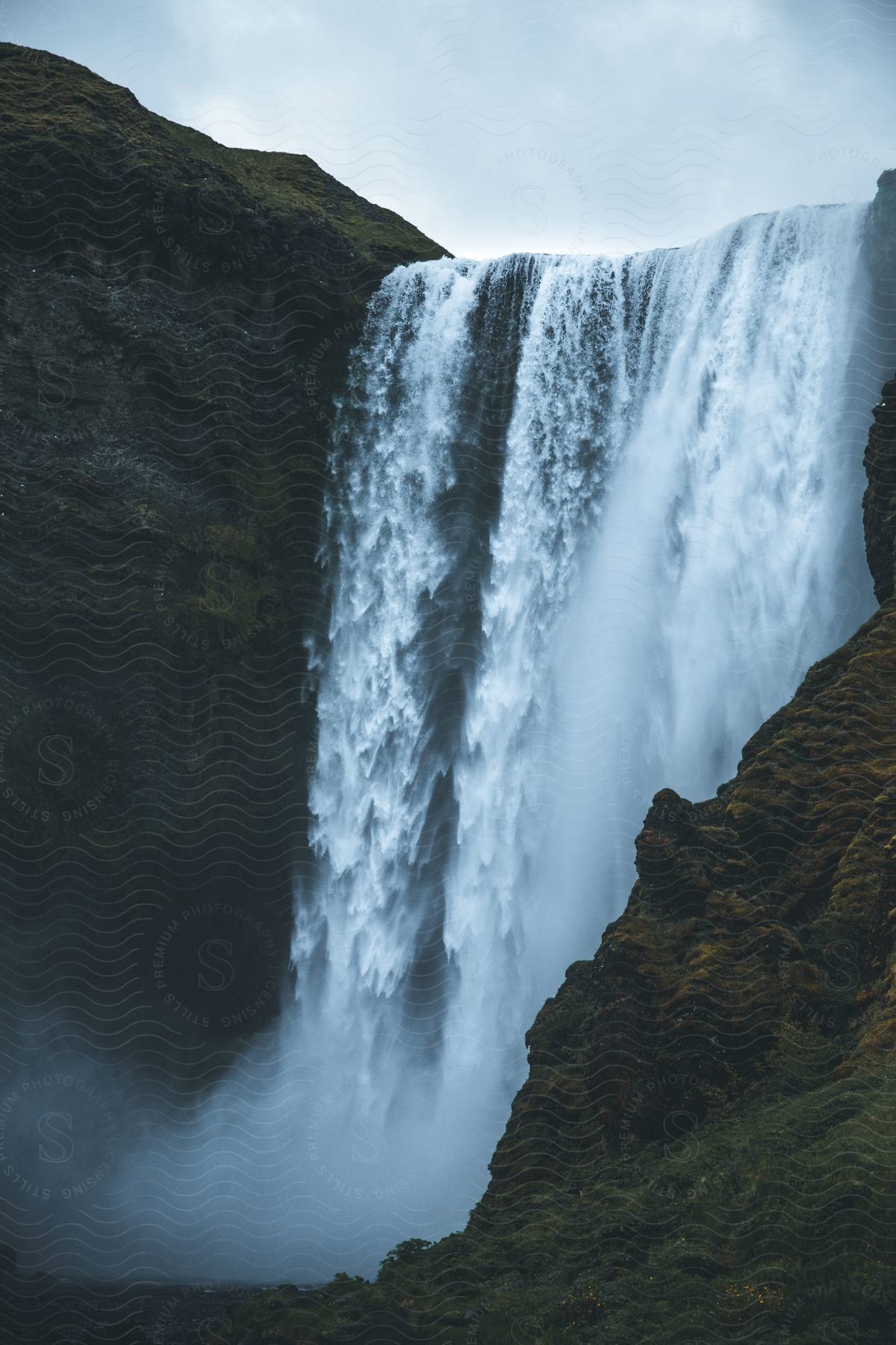 A waterfall in iceland captured during midday