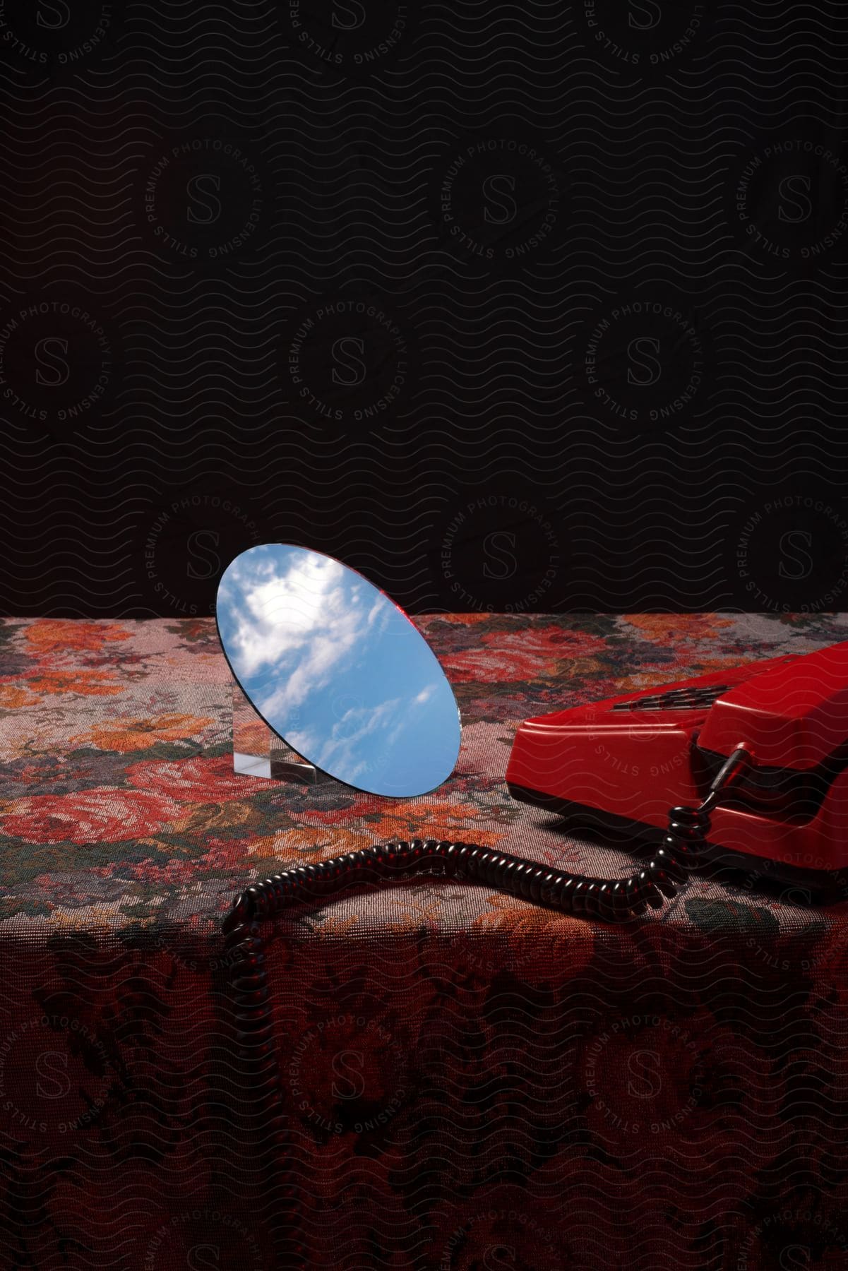 A Photo Manipulation Of A Mirror Reflecting The Sky In A Dark Room