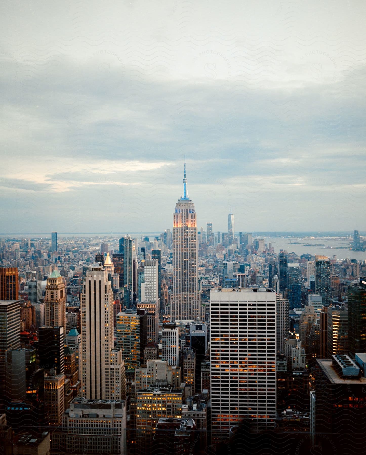 Skyscrapers in a bustling city