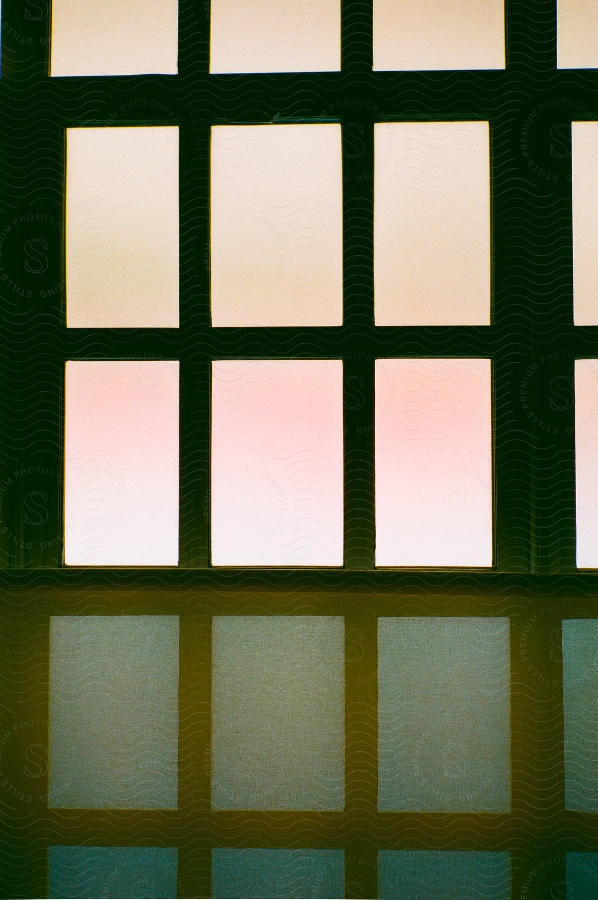 A building window with backlighting