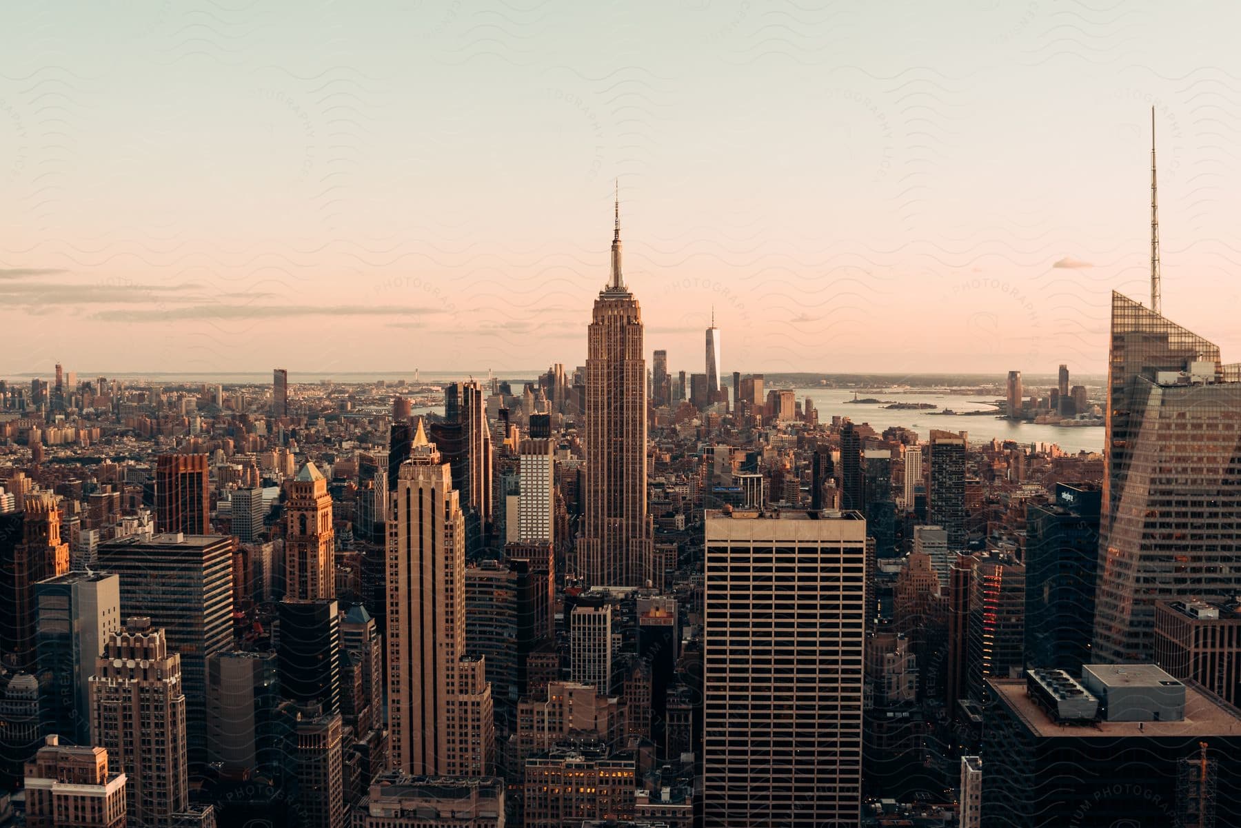 Urban City With Several Skyscrapers In New York City