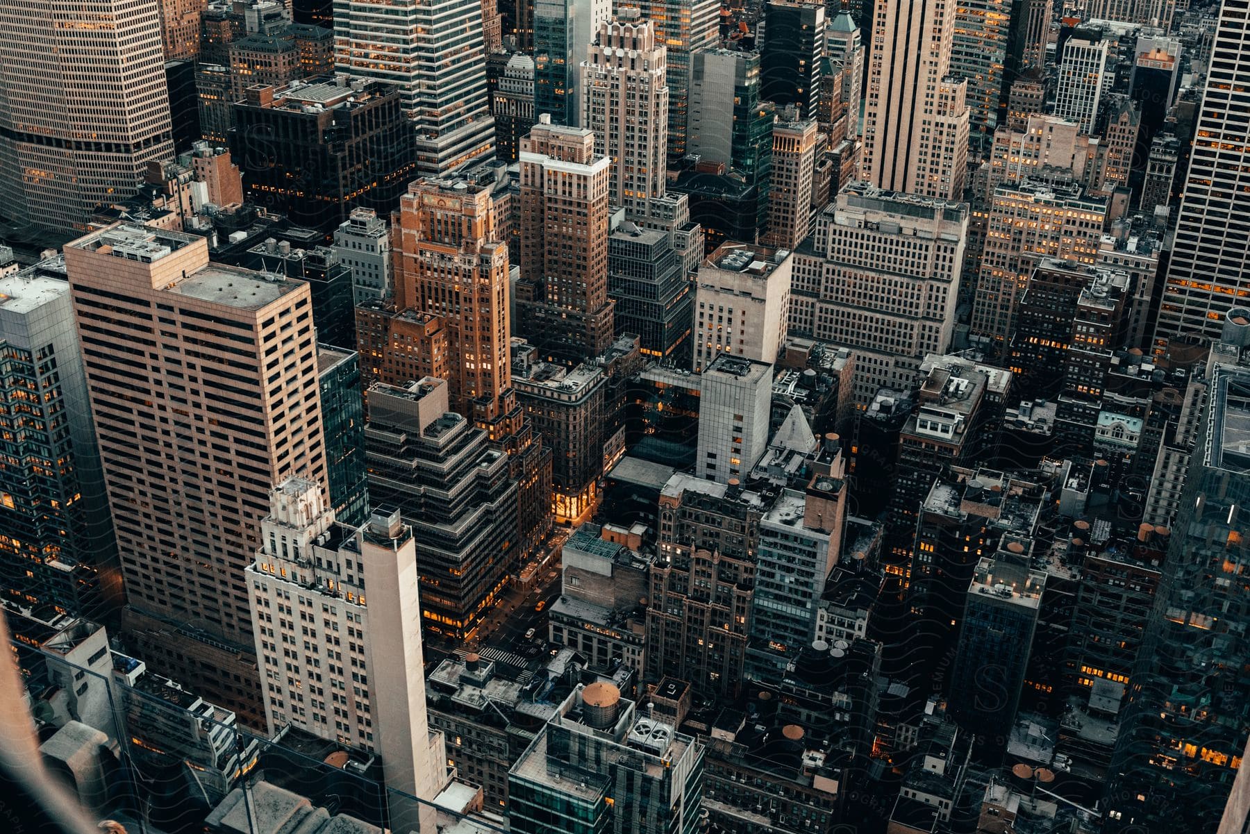 Several Downtown Skyscrapers Are Visible In This Aerial View Of New York City During The Daytime