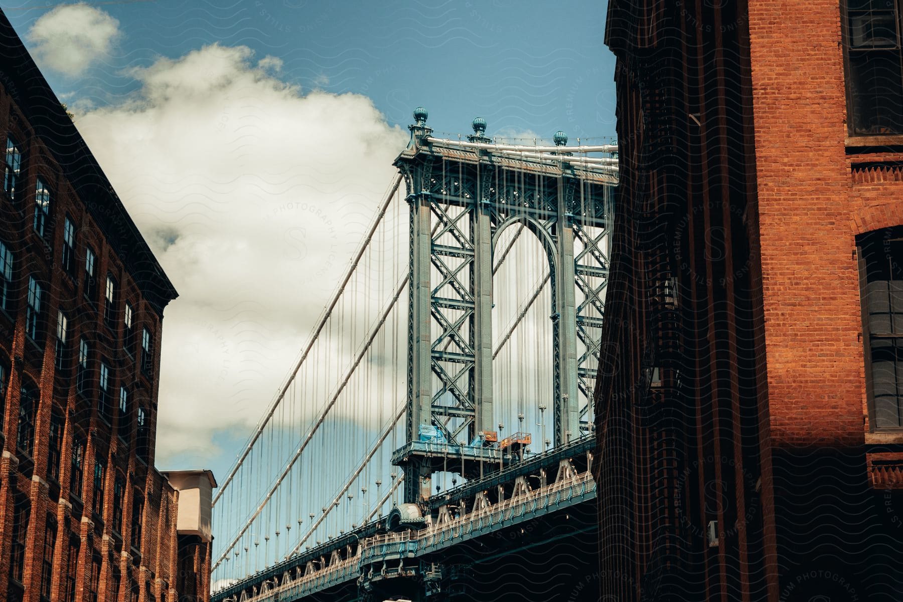 Bridge and buildings in a cityscape setting