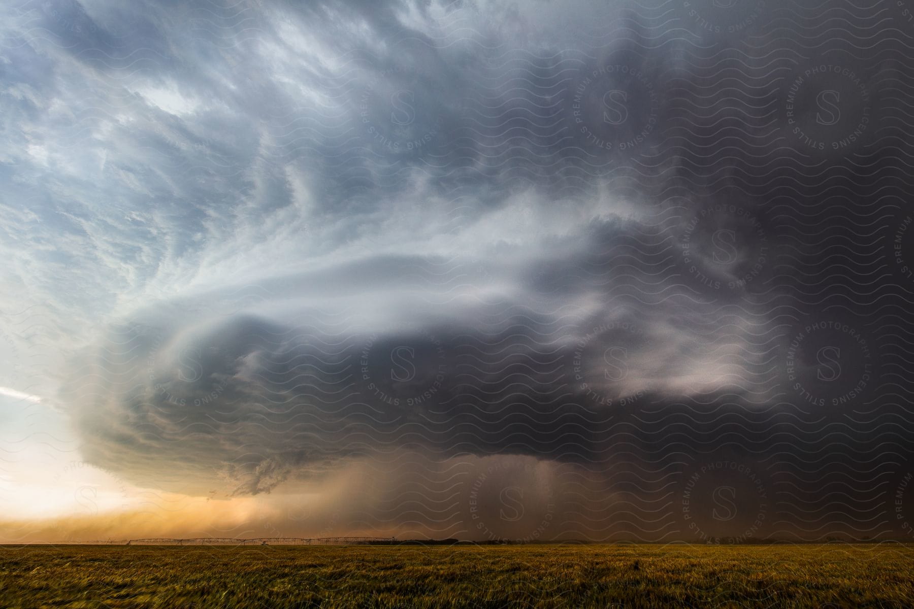 A powerful storm spins in the sky above crowell tx