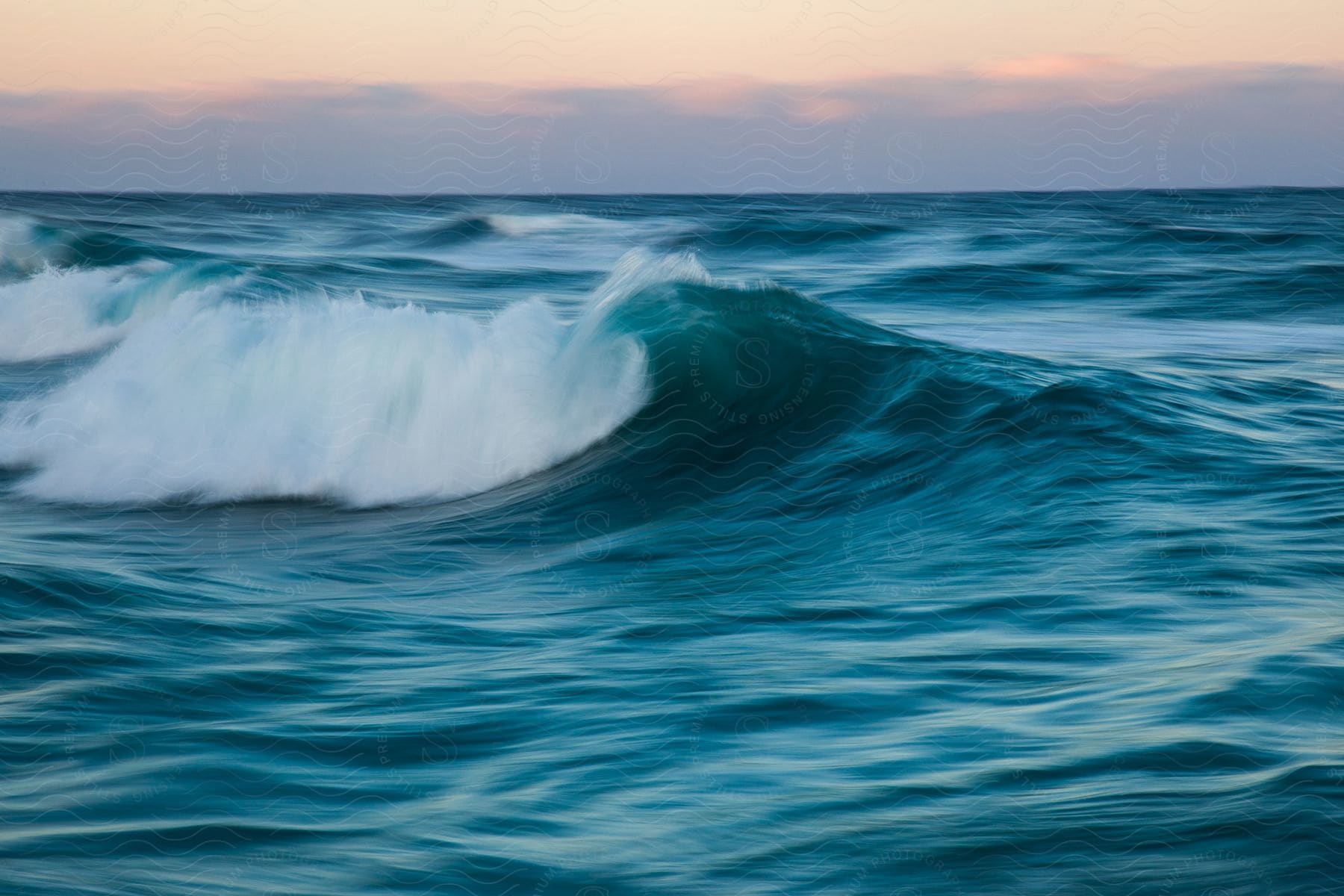 Choppy ocean landscape with crashing waves and swirling currents