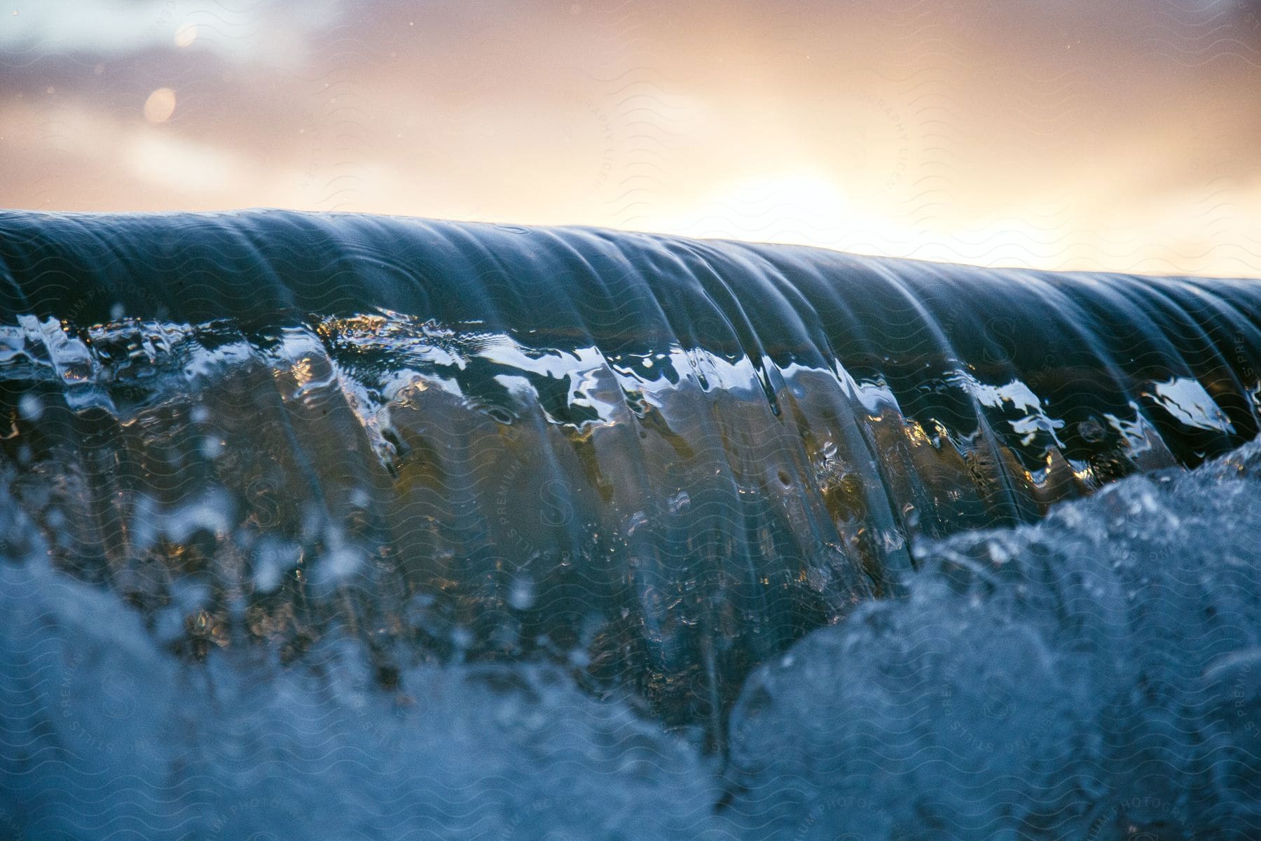 Ocean wave crashing up close