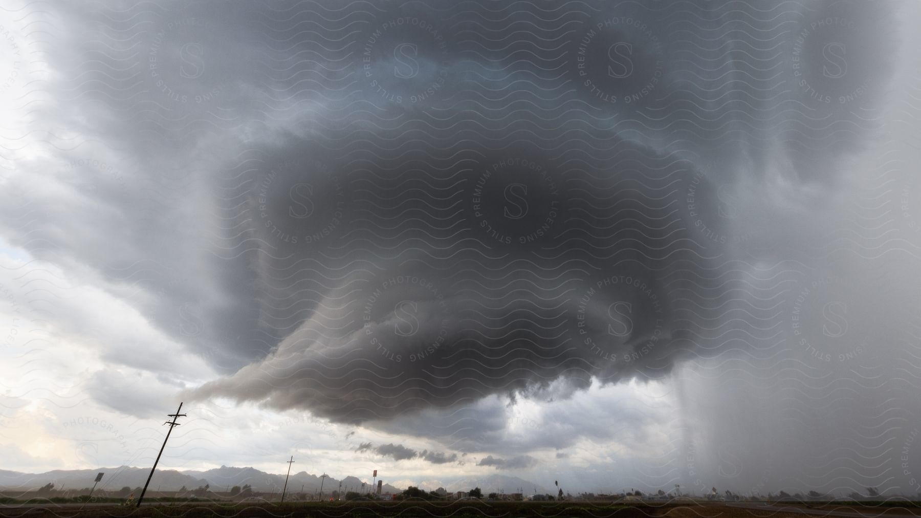 A supercell storm moves across marana arizona