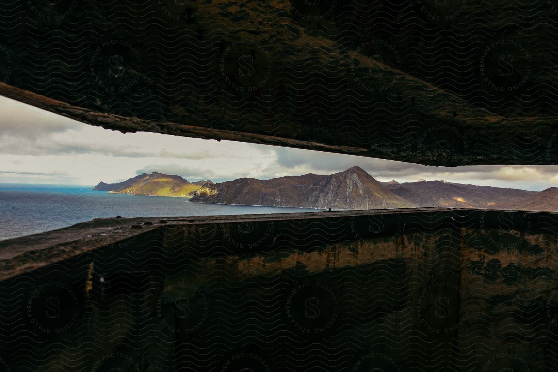 Coastal fort interior overlooking the sea